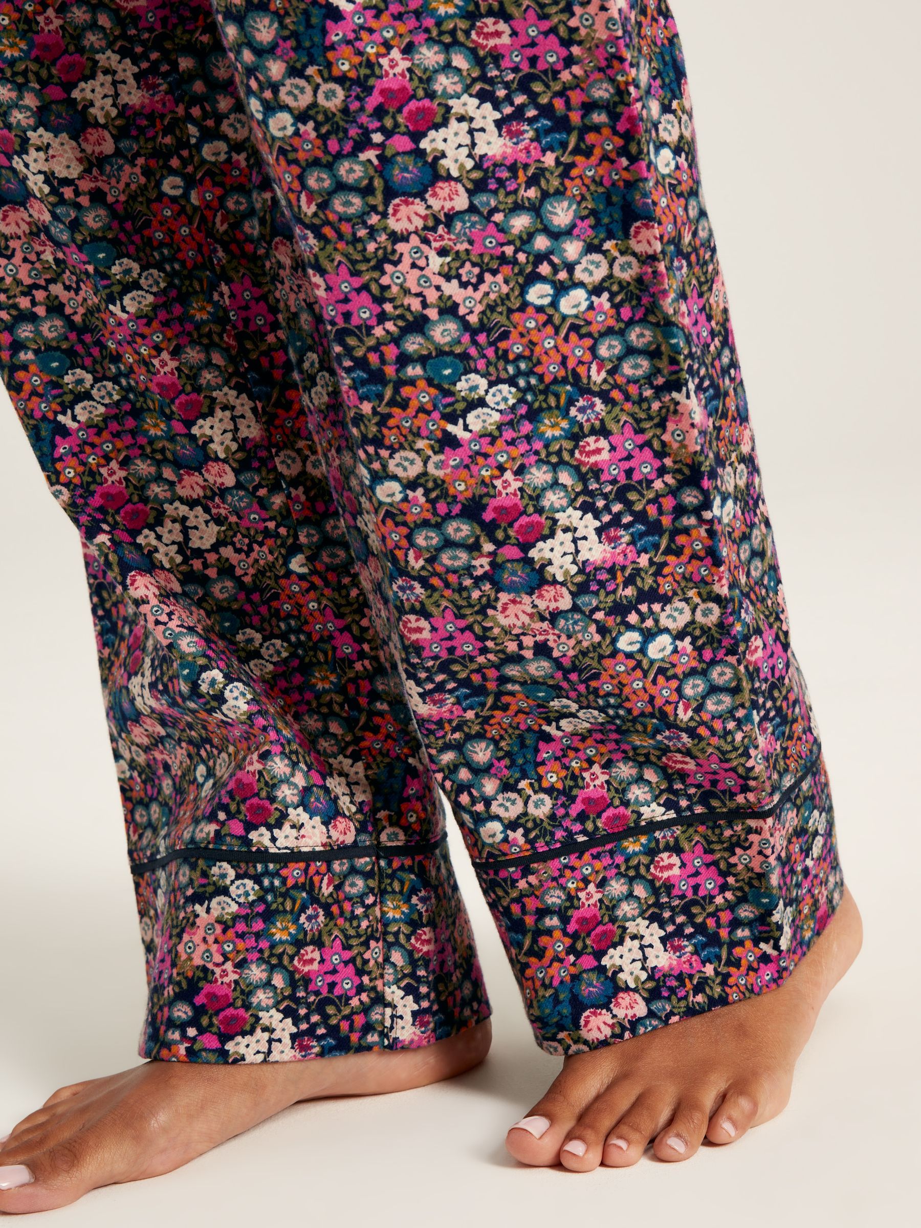 Stella Navy Floral Cotton Pyjama Bottoms - Image 6 of 7