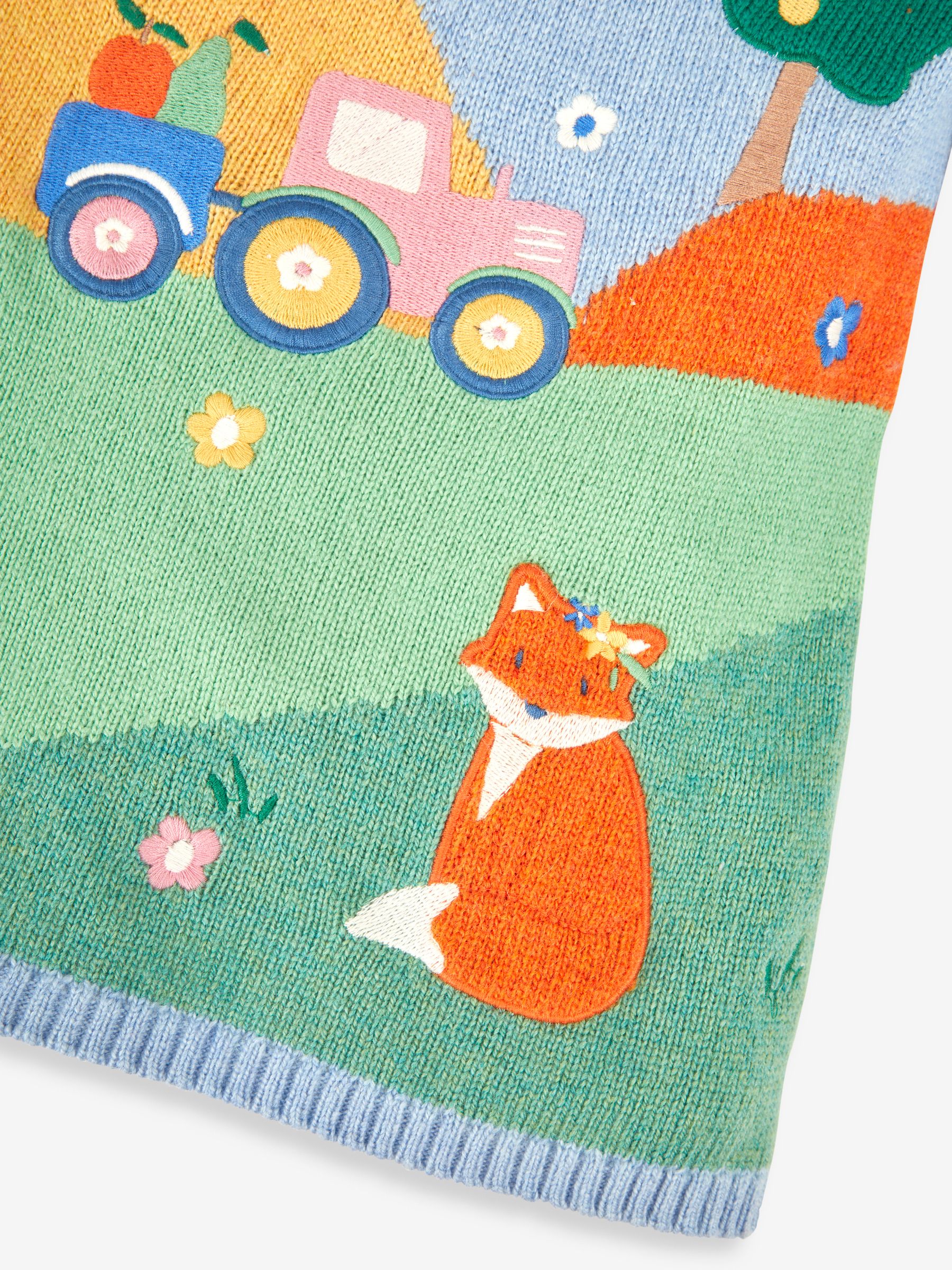 Blue Girls' Farm Scene Knitted Dress - Image 5 of 5