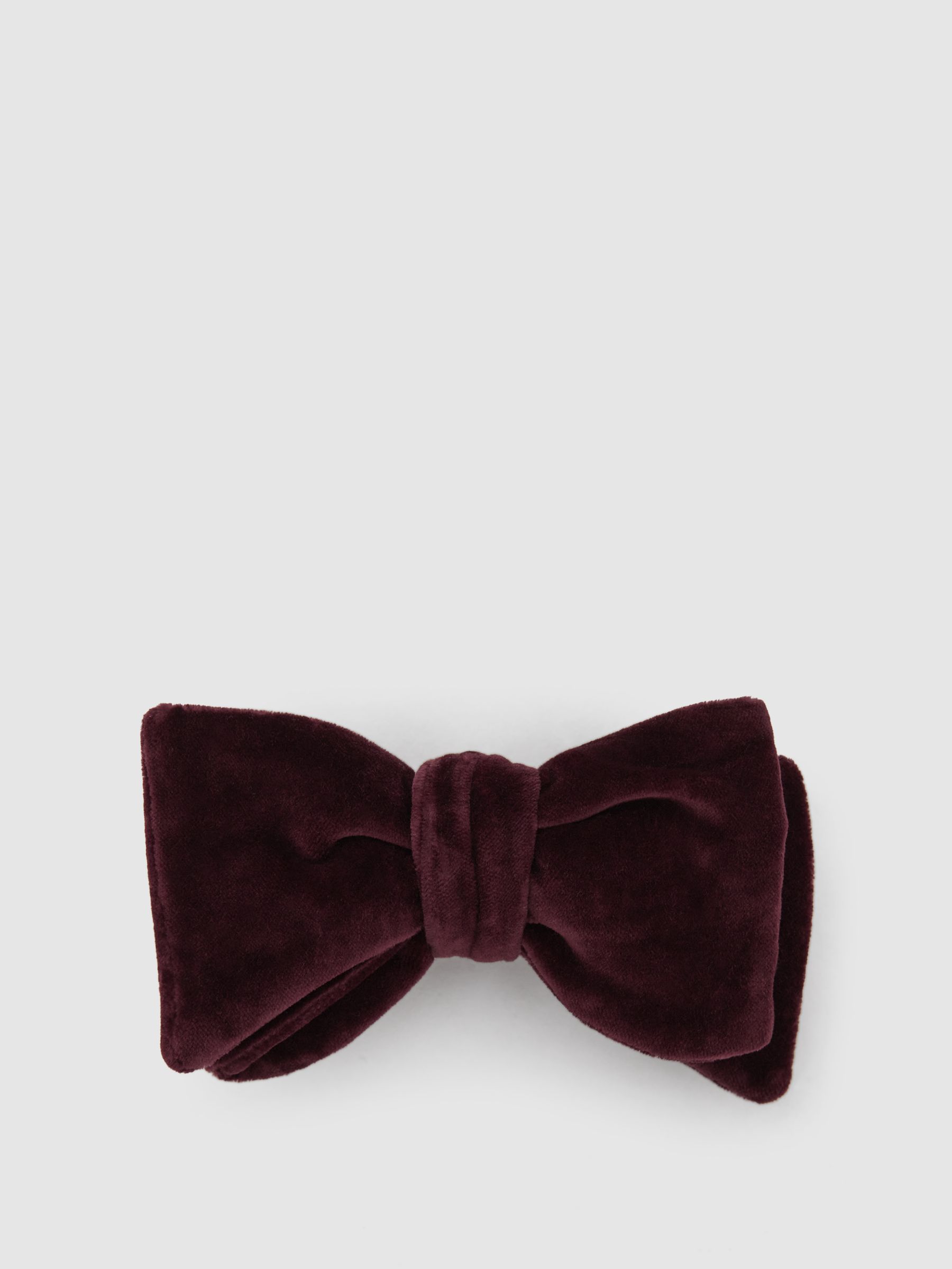 Velvet Bow Tie in Bordeaux - Image 1 of 4