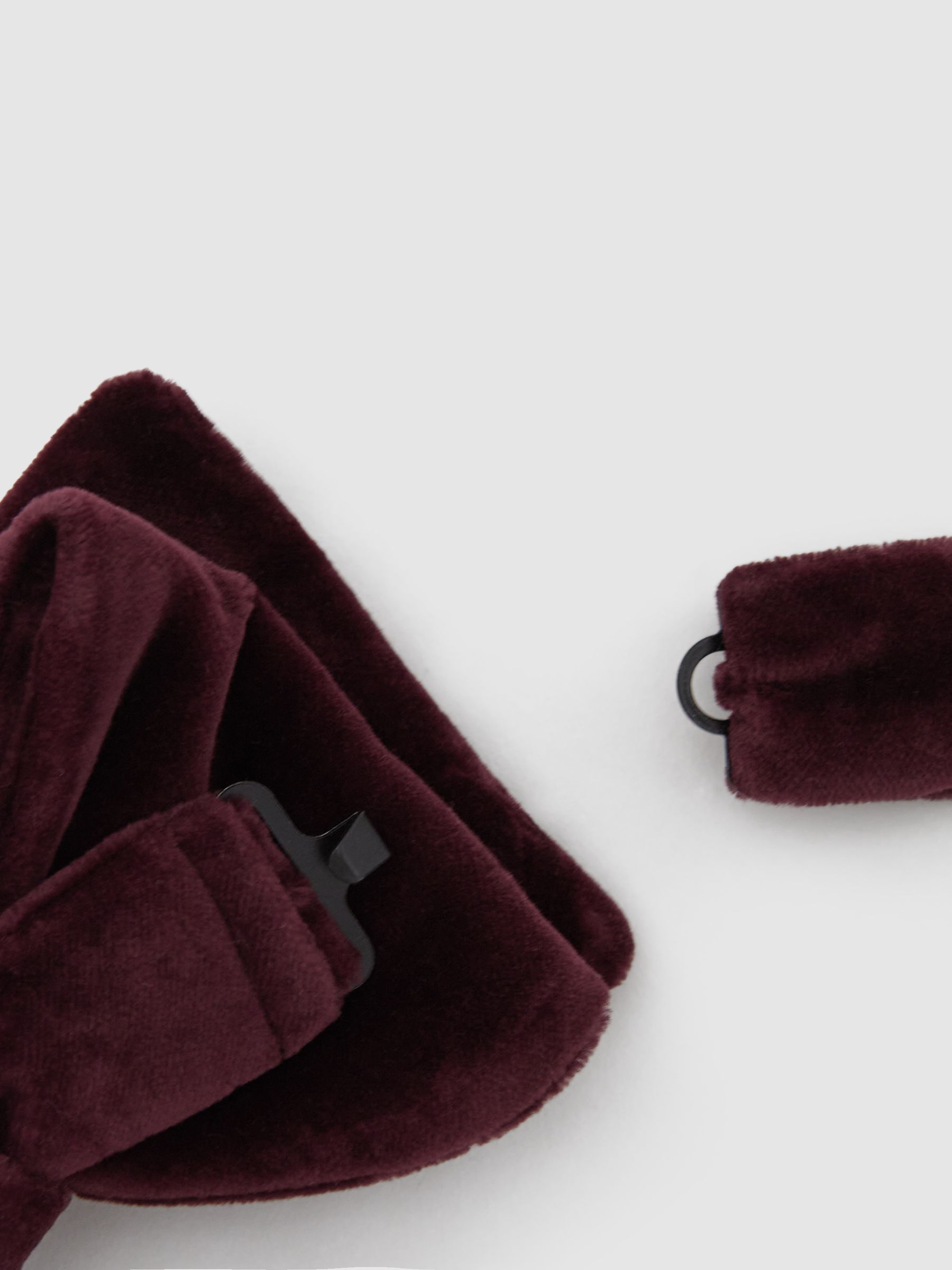 Velvet Bow Tie in Bordeaux - Image 3 of 4