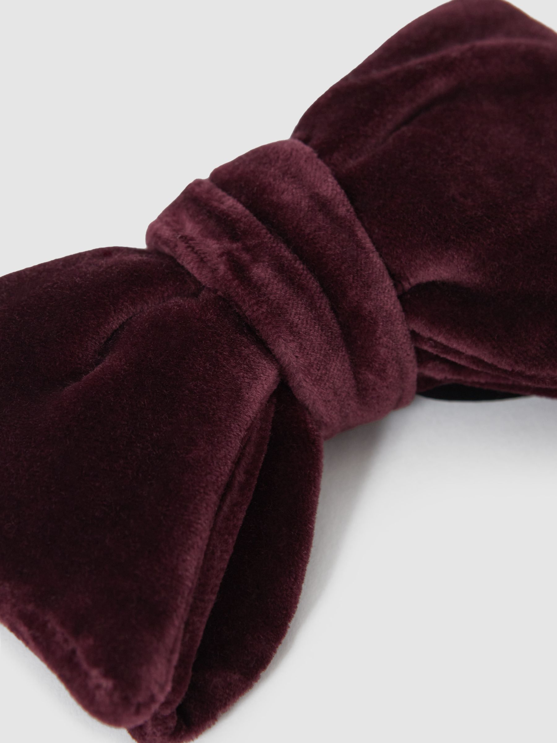 Velvet Bow Tie in Bordeaux - Image 4 of 4
