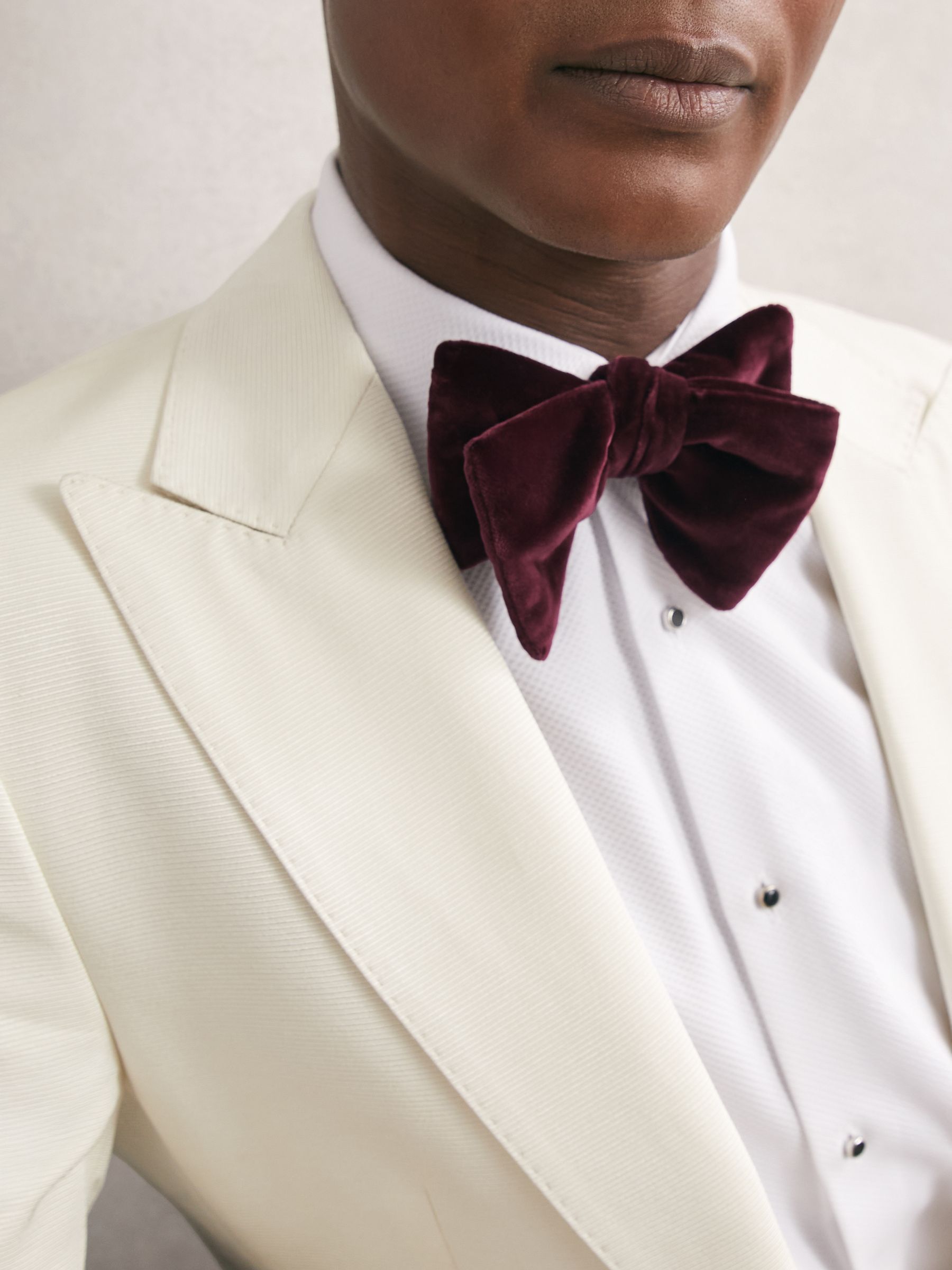 Velvet Bow Tie in Bordeaux - Image 5 of 5