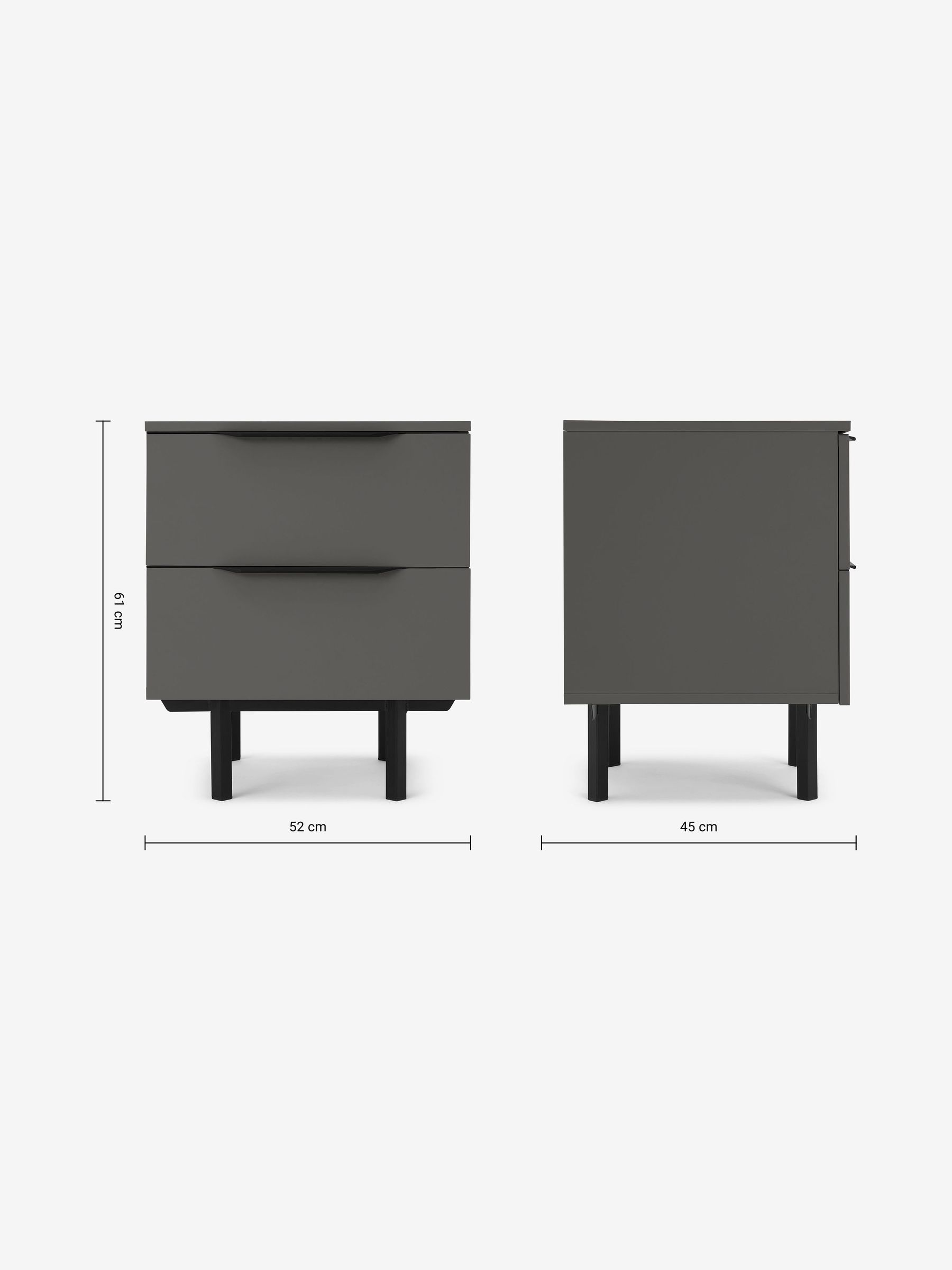 Damien Bedside Table in Graphite Grey - Image 3 of 3