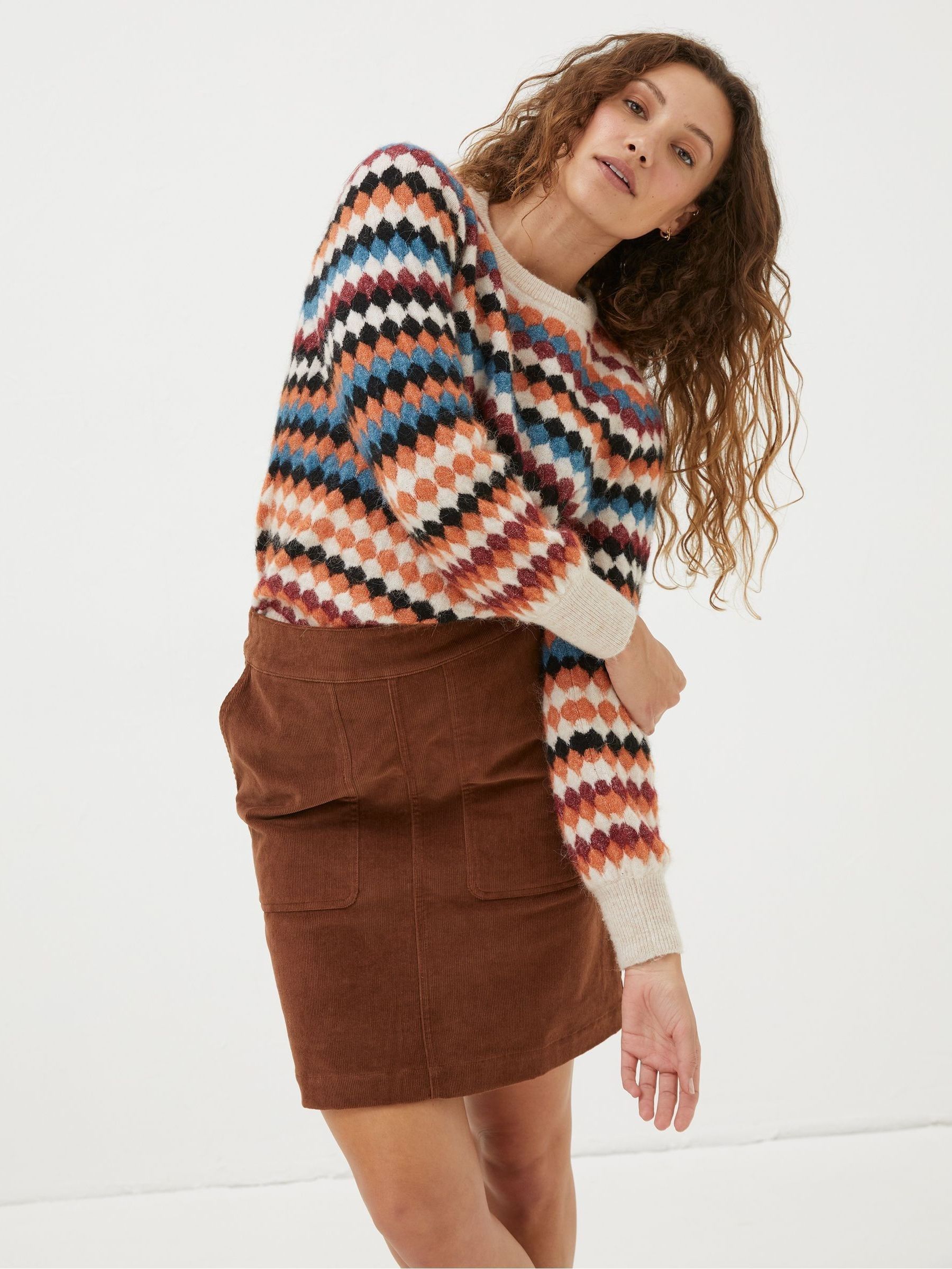 Brown Eliza Cord Skirt - Image 1 of 6