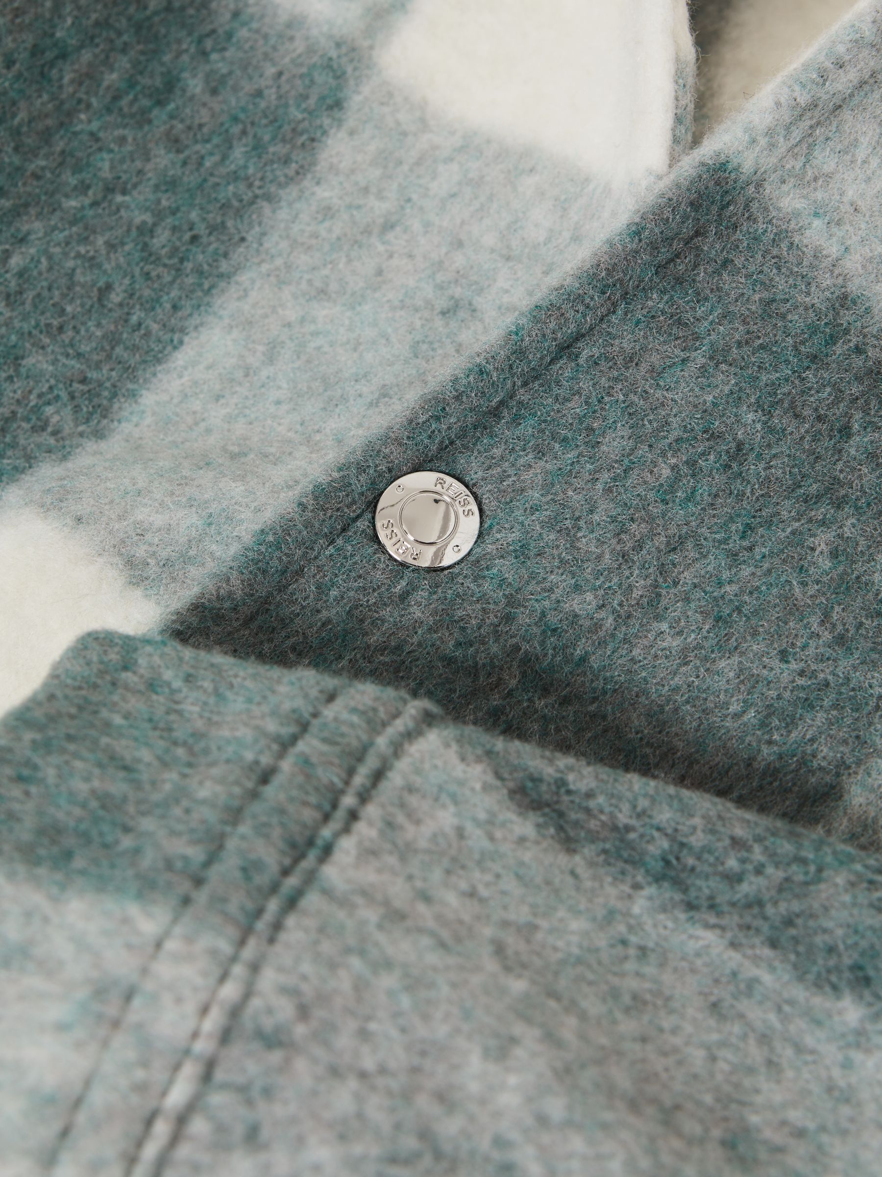 9-14 yrs Brushed Removable Hood Check Jacket in Sage - Bild 8 von 8