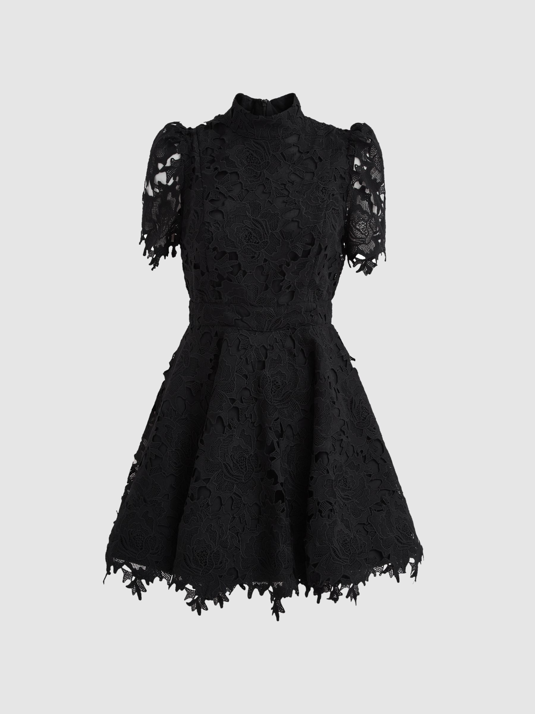 Leo Lin Lace Mini Dress in Ebony - Image 2 of 6