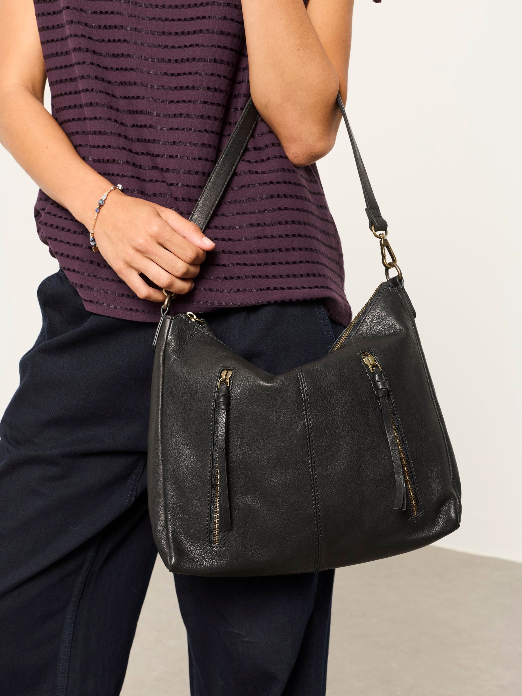 Polly Black Leather Crossbody Bag - Image 4 of 4