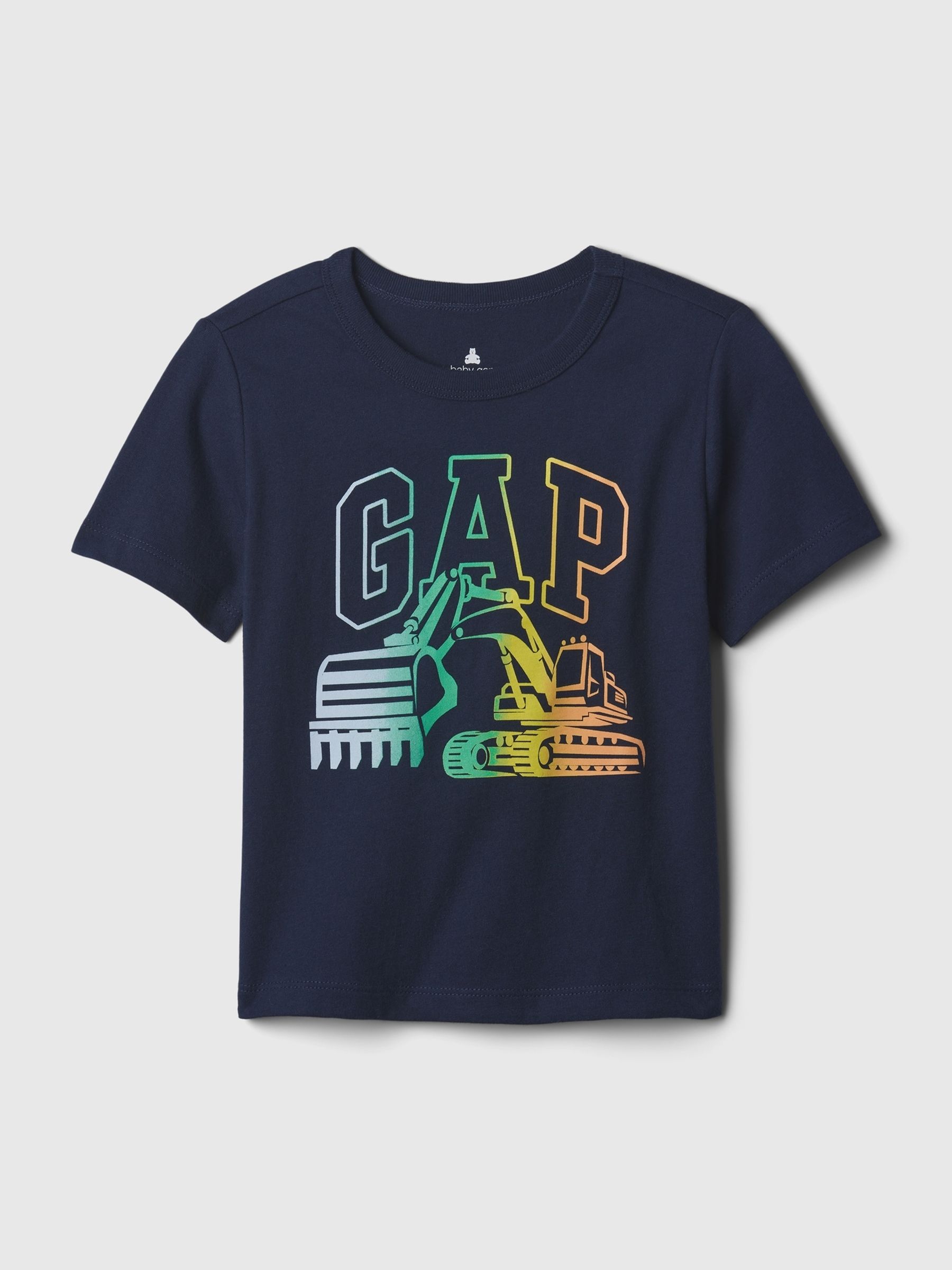 Navy Blue Digger Graphic Logo Short Sleeve Crew Neck T-Shirt (Newborn-5yrs) - Image 1 of 1 Navy Blue Digger Graphic Logo Short Sleeve Crew Neck T-Shirt (Newborn-5yrs) - Image 1 of 1