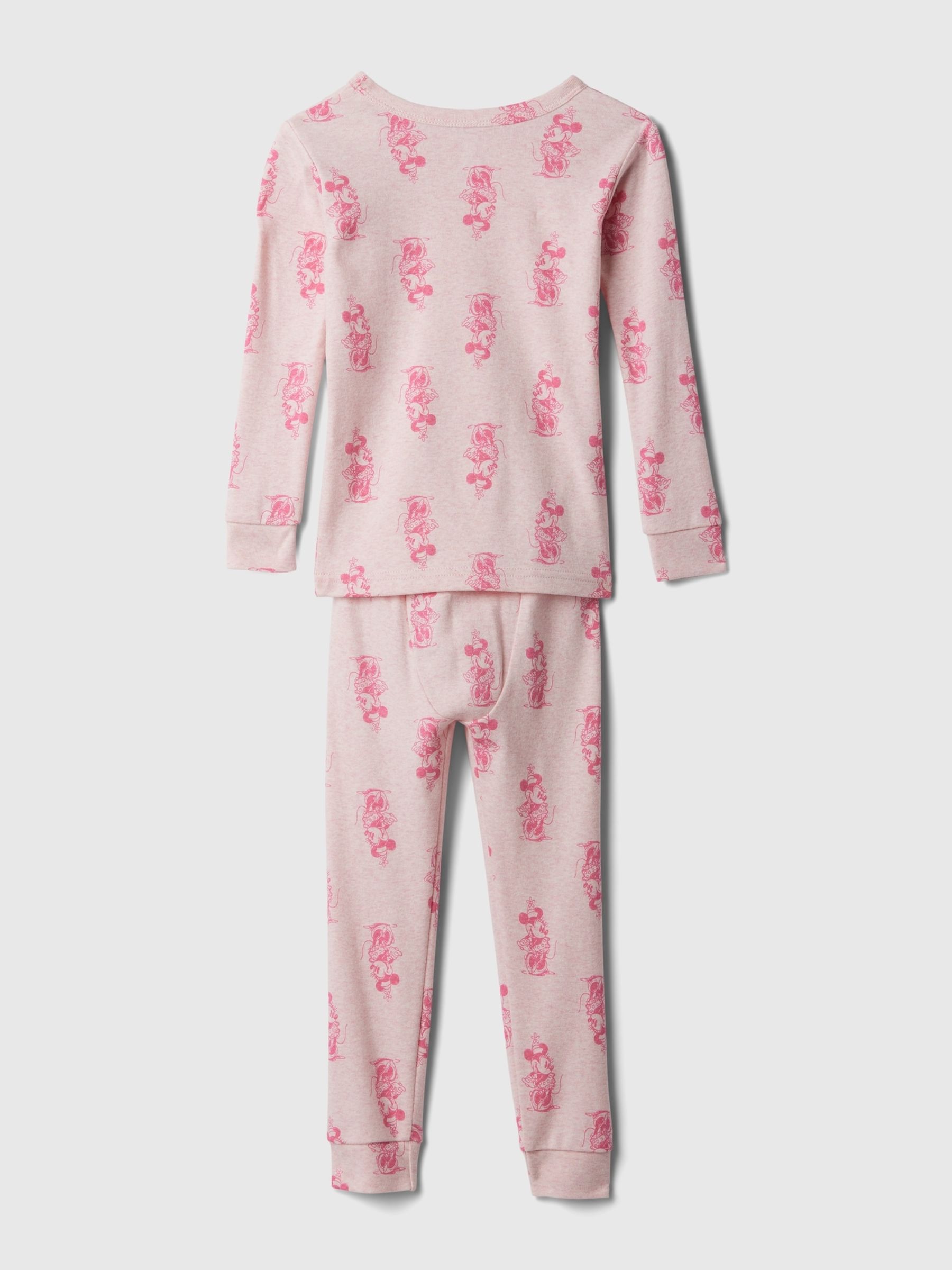 Light Pink Disney Minnie Mouse Organic Cotton Disney Long Sleeve Pyjama Set (12mths-5yrs) - Image 2 of 3