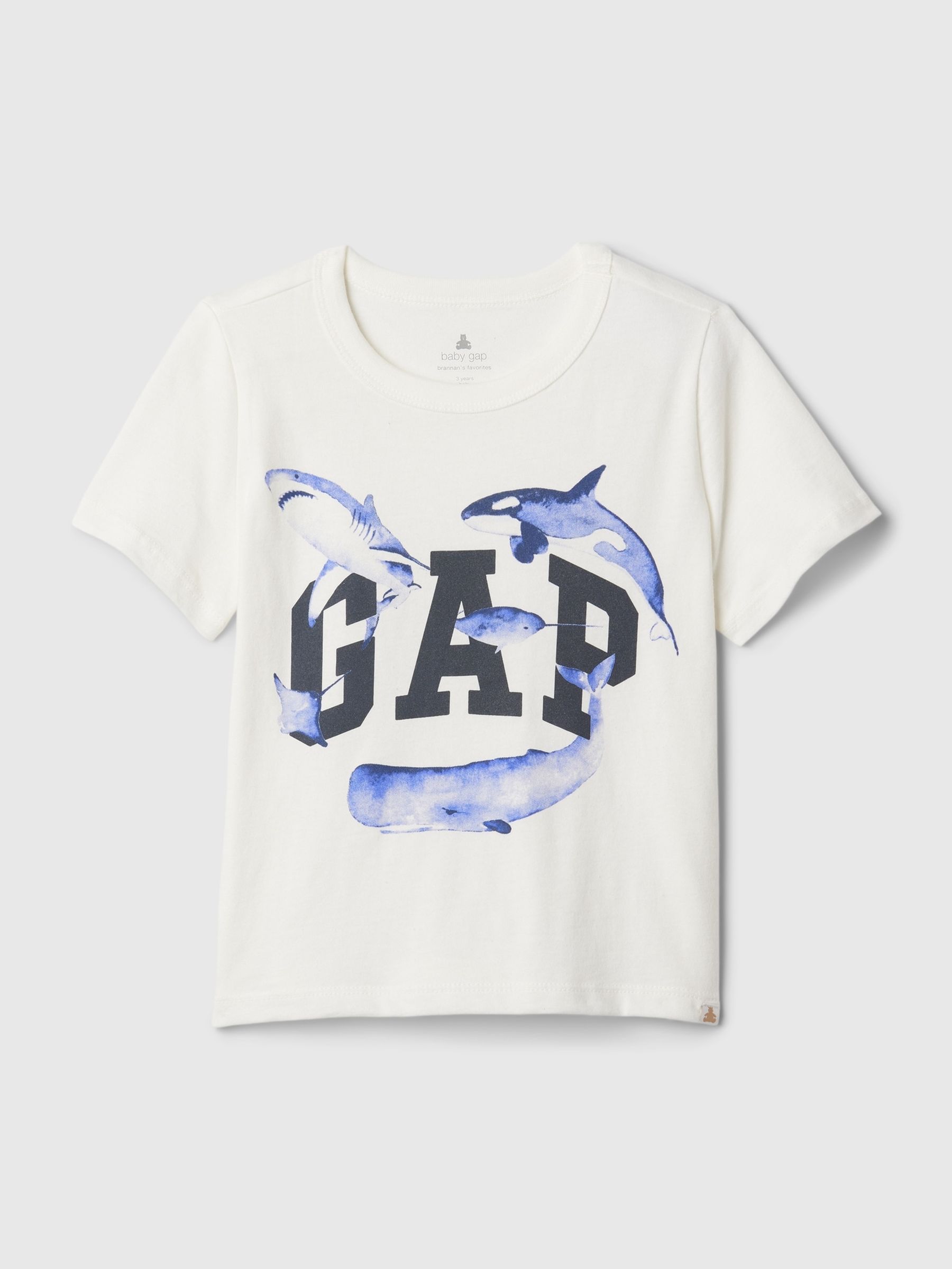 White Shark Graphic Logo Short Sleeve Crew Neck T-Shirt (Newborn-5yrs) - Image 1 of 1