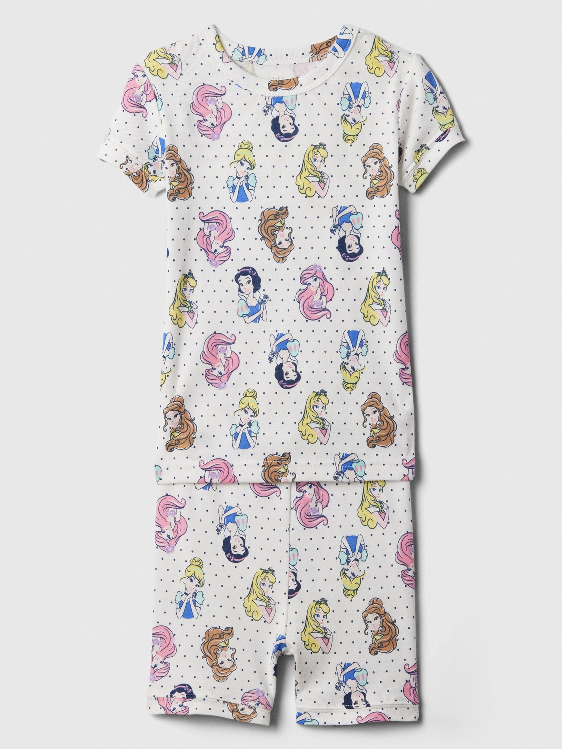 White Disney Princess Organic Cotton Short Sleeve Pyjama Set (6-12 months) - Image 1 of 1