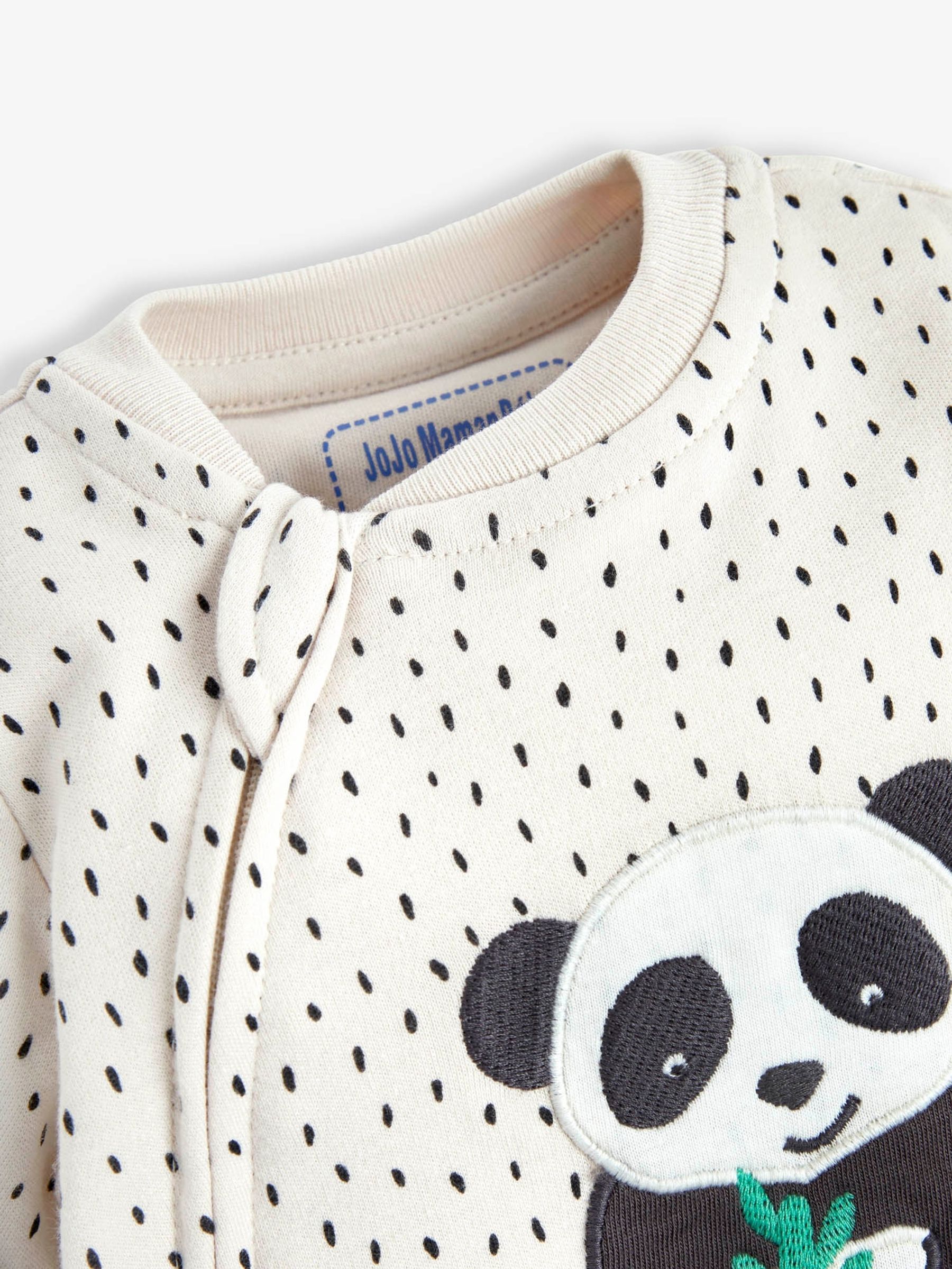 Cream Appliqué Zip Cotton Baby Sleepsuit - Image 4 of 5