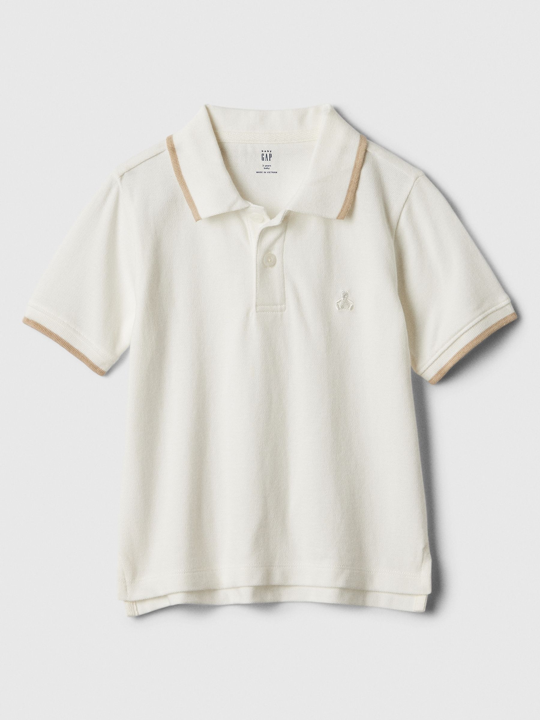 White Brannan Bear Pique Baby Polo Shirt (Newborn-5yrs) - Image 1 of 1