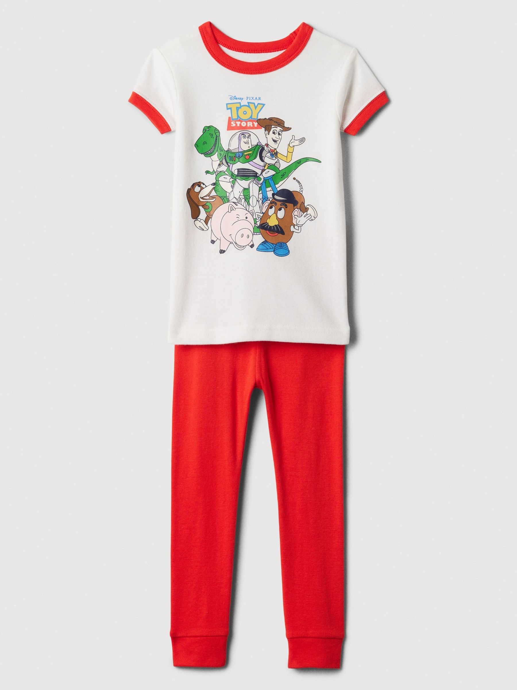 Red Disney Toy Story Organic Cotton Short Sleeve Pyjama Set (6mths-5yrs) - Image 1 of 1