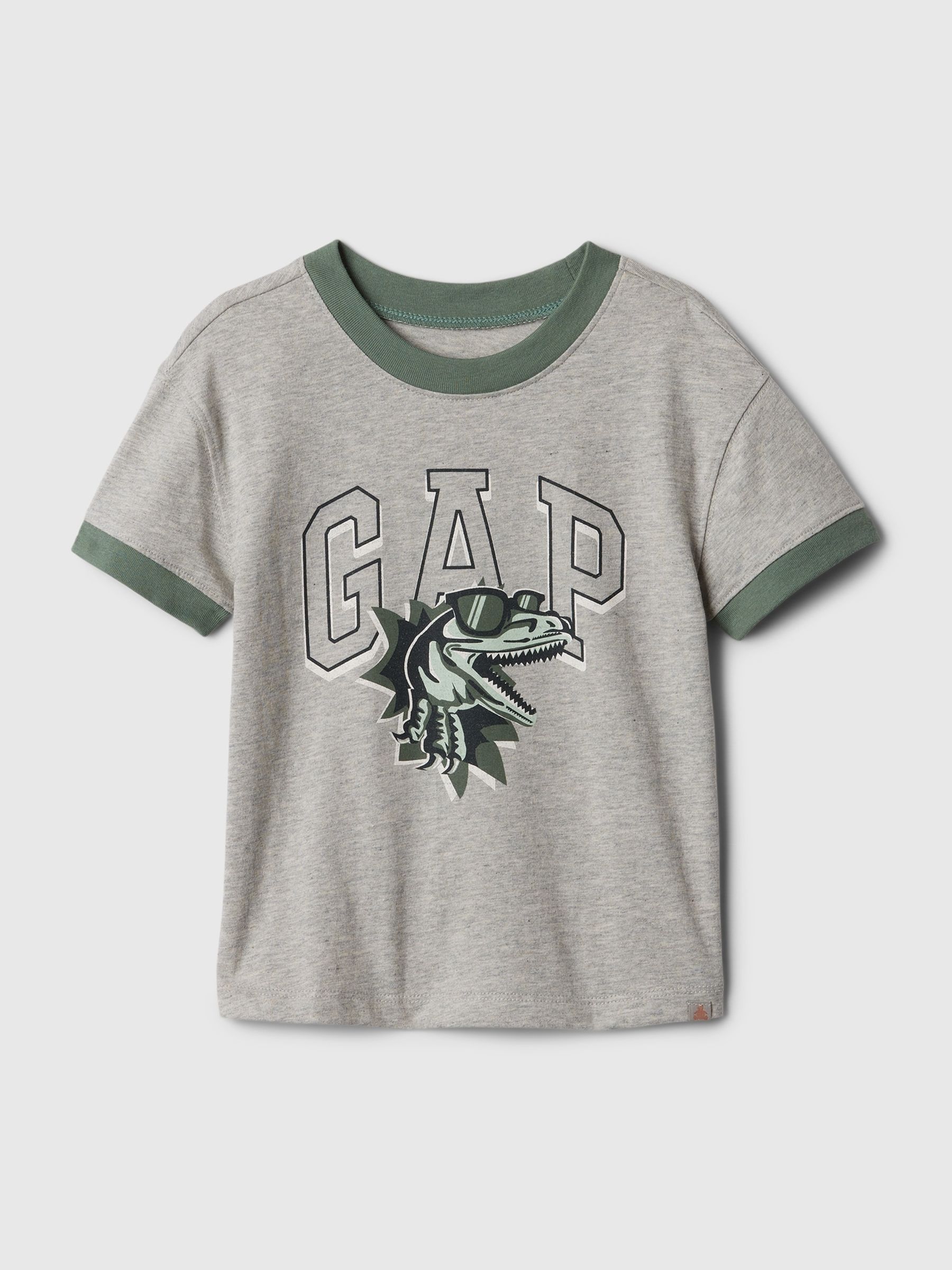 Green/Grey Graphic Logo Short Sleeve Crew Neck T-Shirt (Newborn-5yrs) - Image 1 of 1