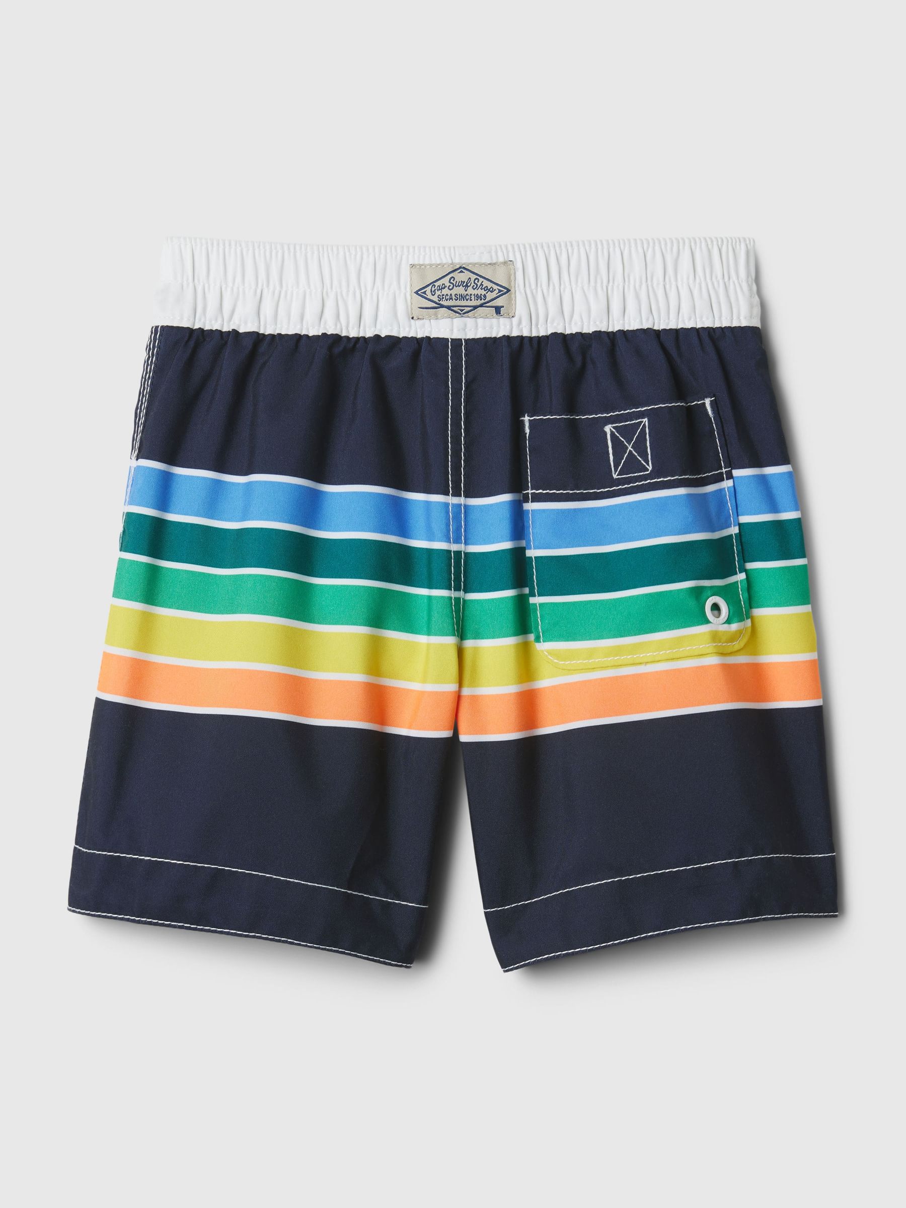 Navy Blue Rainbow Swim Short - Image 2 of 2 Navy Blue Rainbow Swim Short - Image 2 of 2