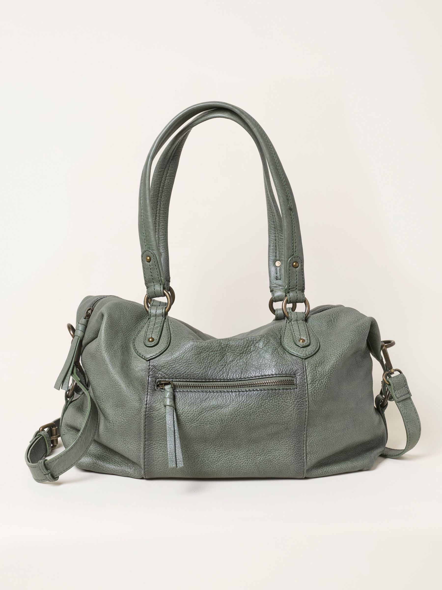 Green Leather Shoulder Bag - Image 1 of 3