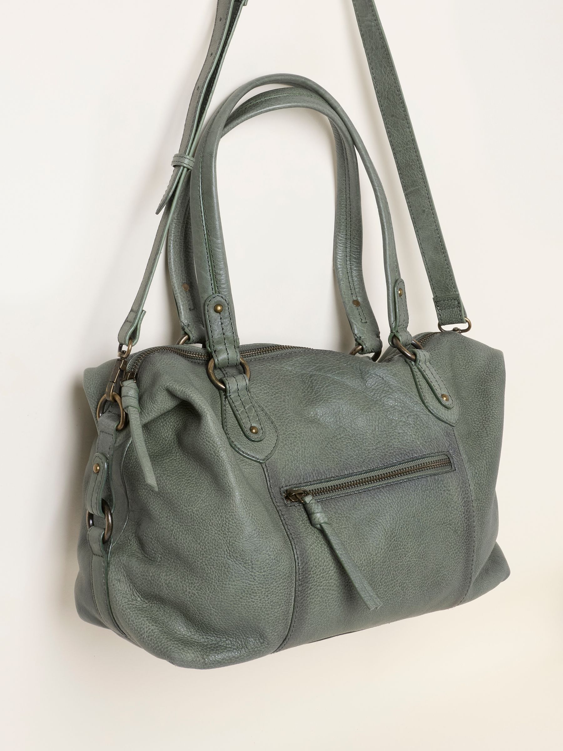 Green Leather Shoulder Bag - Image 3 of 3 Green Leather Shoulder Bag - Image 3 of 3