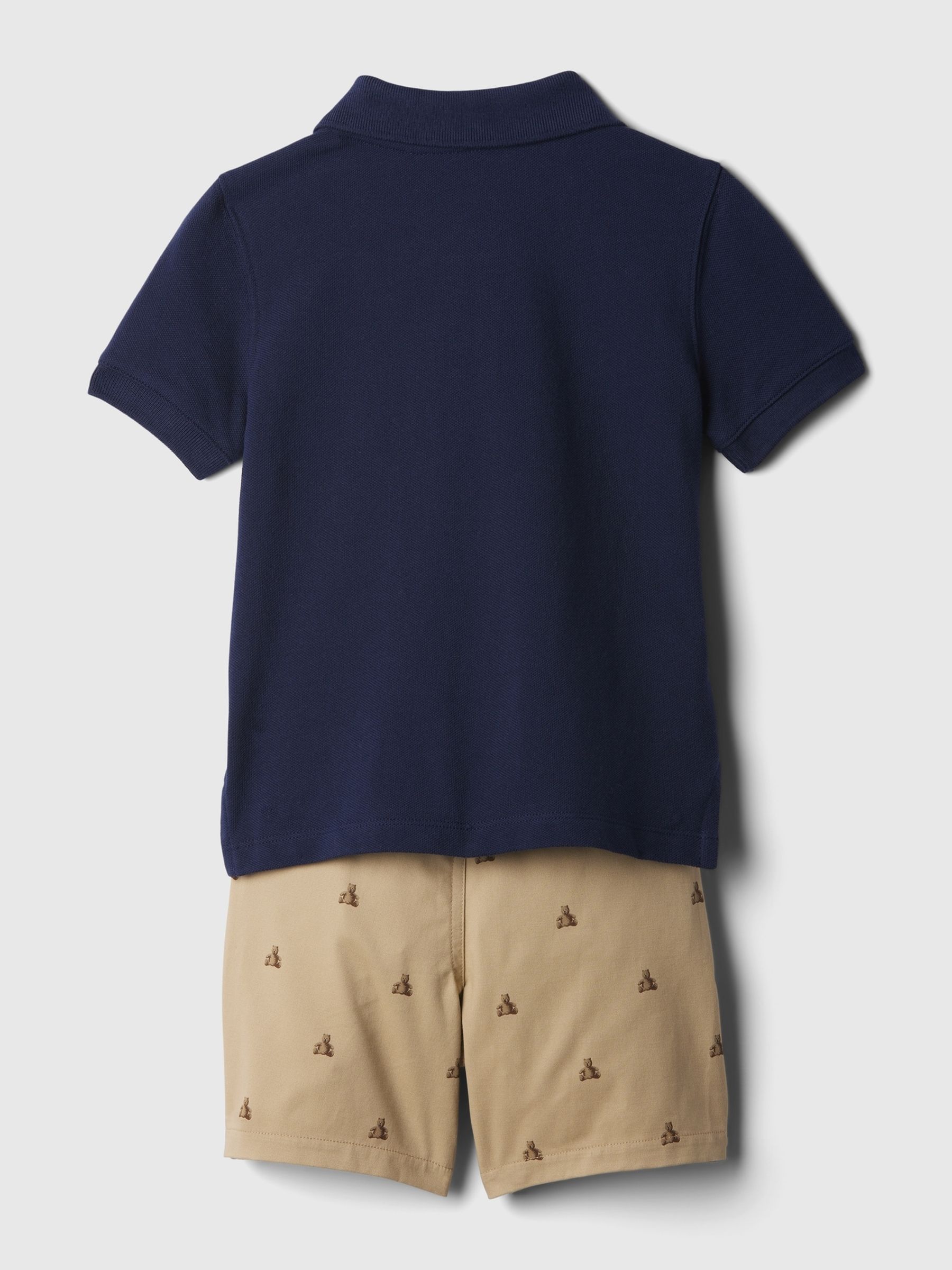 Blue Brannan Bear Baby Polo and Shorts Outfit Set (6mths-5yrs) - Image 2 of 3
