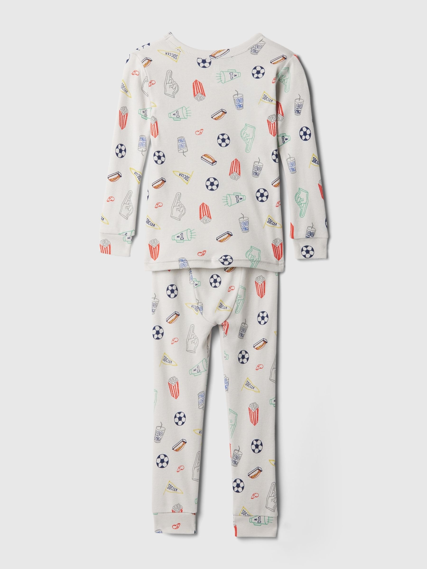 Beige/Red Organic Cotton Graphic Print Pyjama Set (12mths-5yrs) - Image 2 of 2