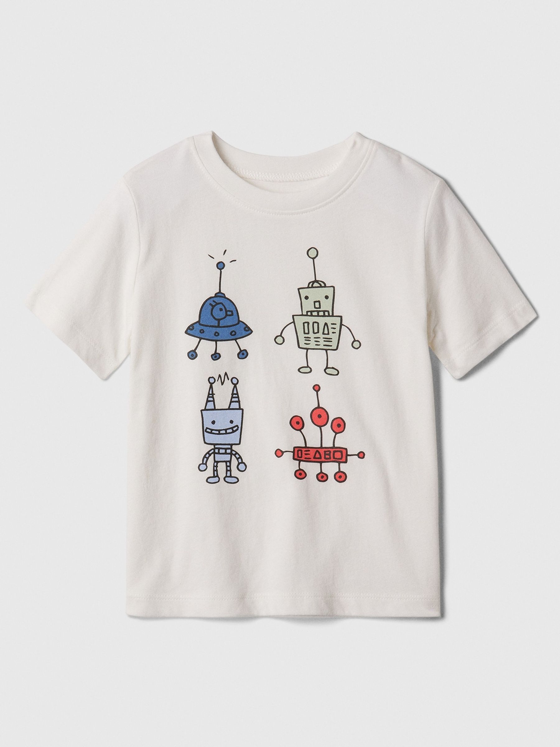 White Graphic Short Sleeve Crew Neck T-Shirt (Newborn-5yrs) - Image 1 of 1