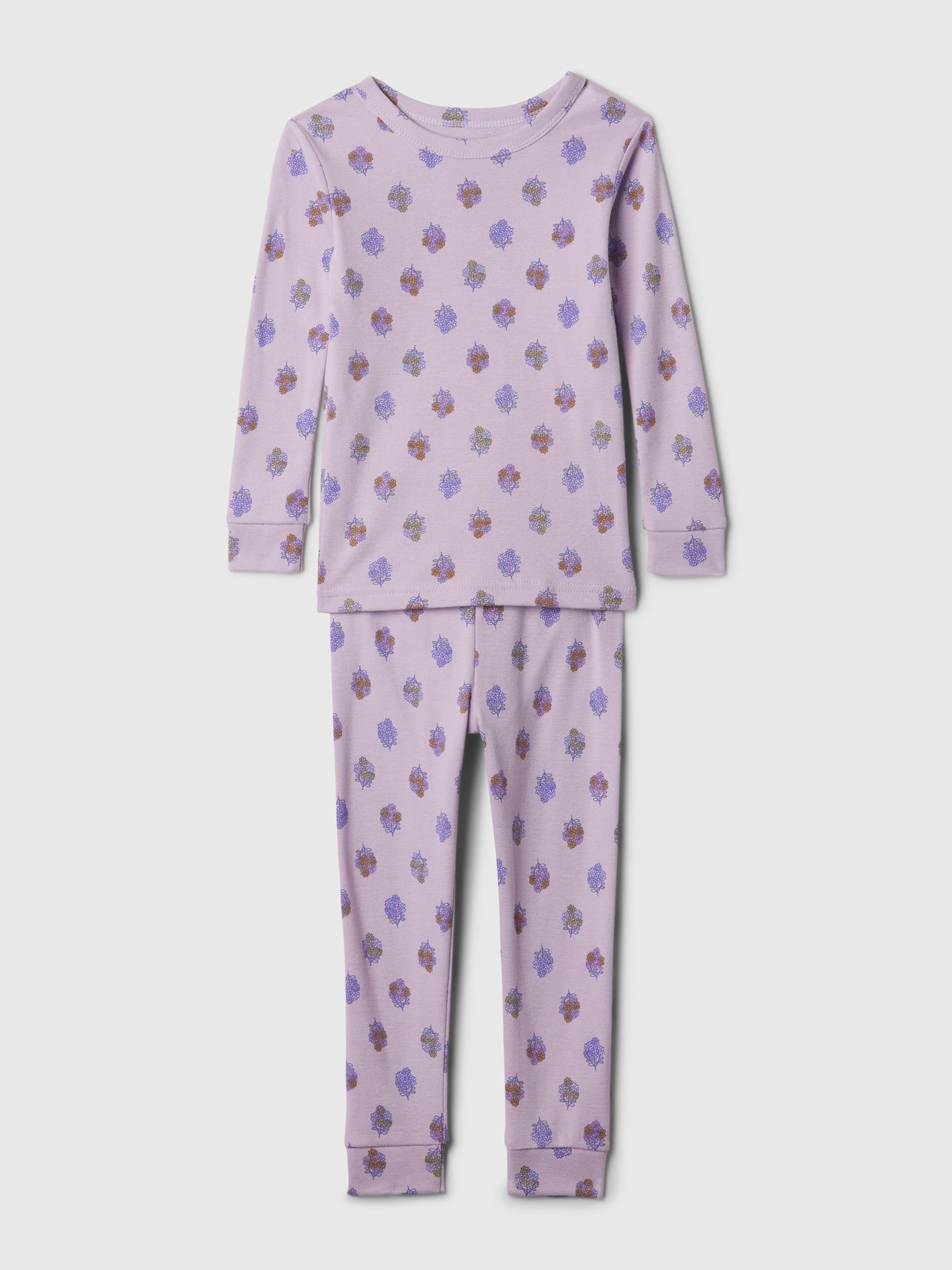 Purple Organic Cotton Graphic Print Pyjama Set (12mths-5yrs) - Image 1 of 1