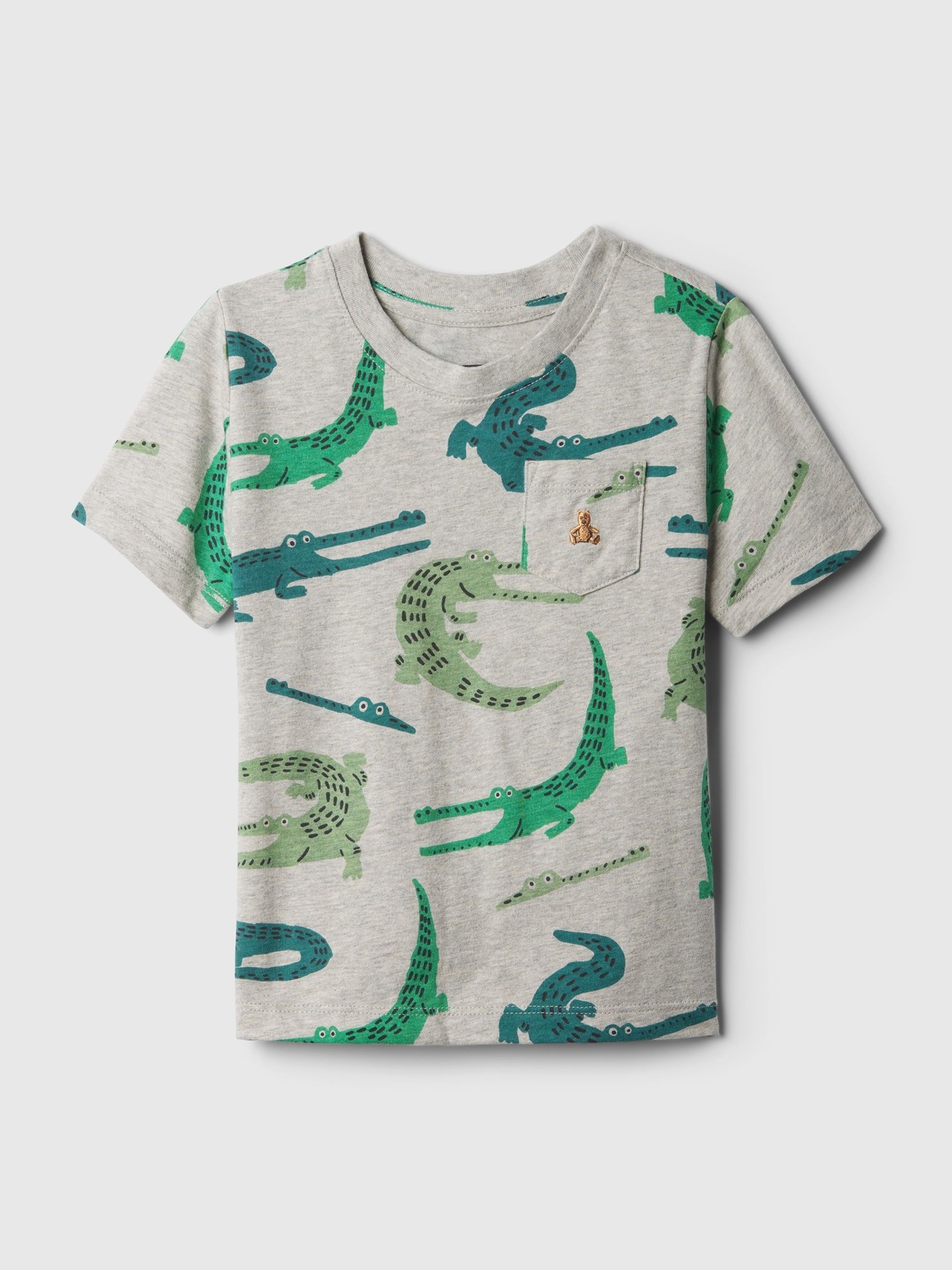 Grey Croc Short Sleeve Crew Neck T-Shirt (Newborn-5yrs) - Image 1 of 2