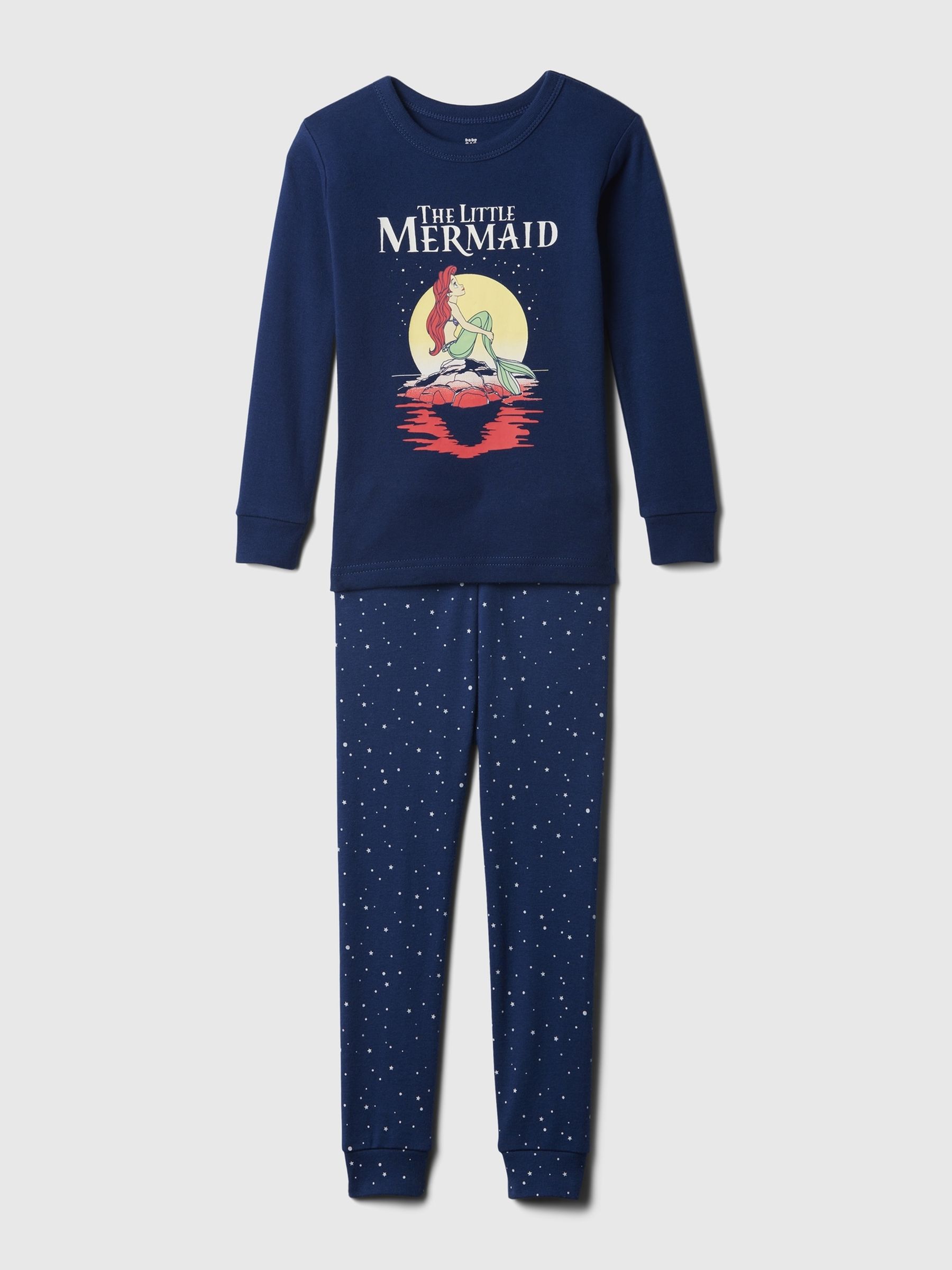 Navy Blue Disney Little Mermaid Organic Cotton Long Sleeve Pyjama Set (12mths-5yrs) - Image 1 of 2