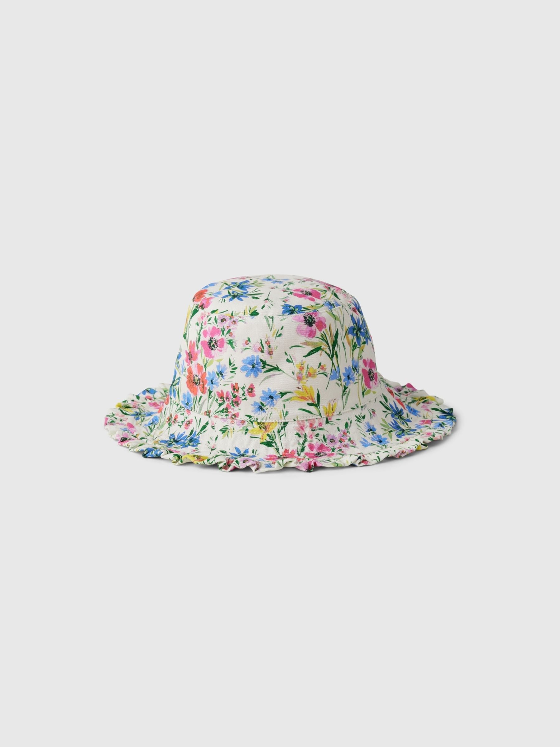 White Floral Toddler Reversible Bucket Hat - Image 1 of 1