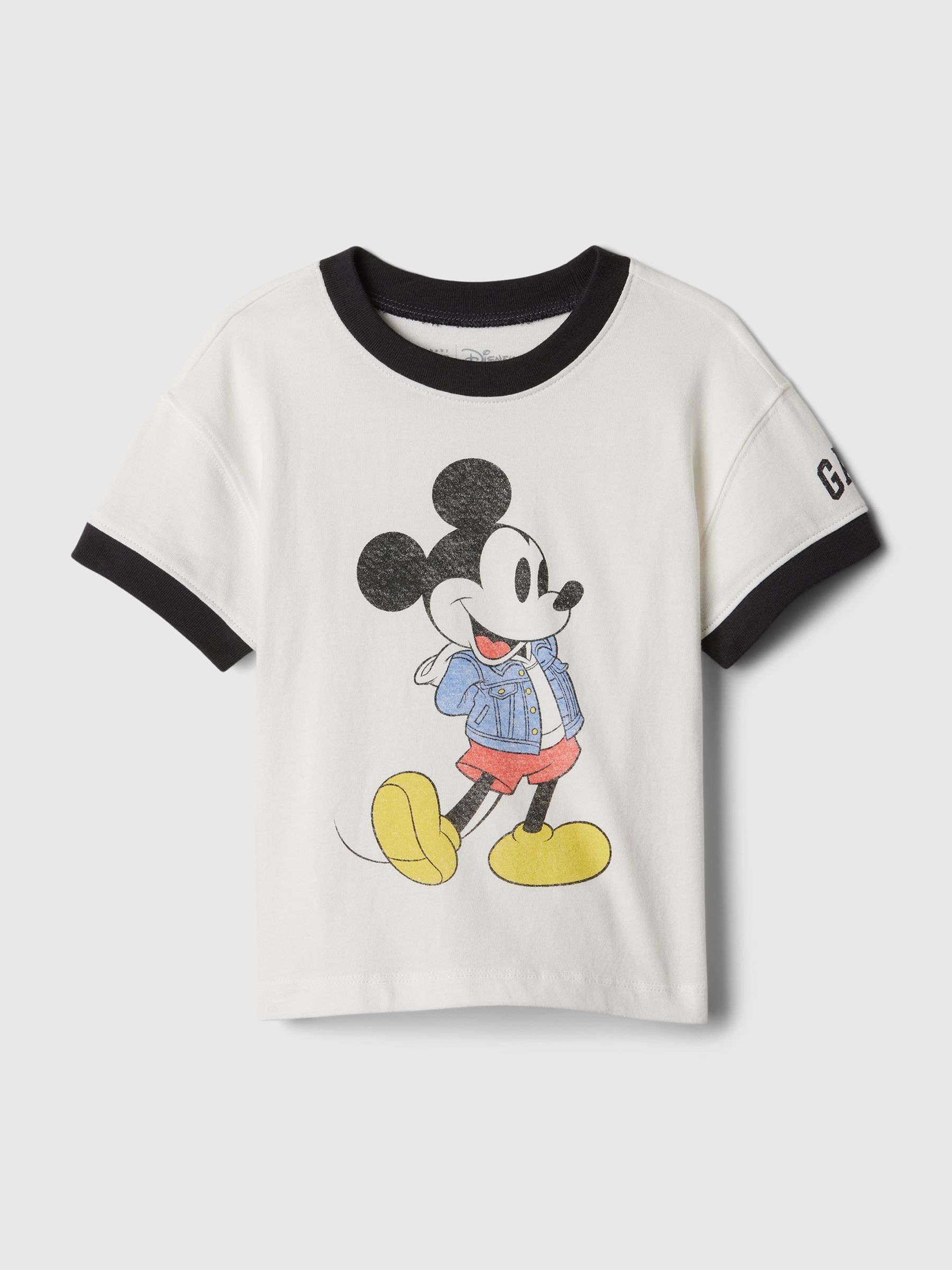 White Disney Mickey Mouse Graphic Short Sleeve Crew Neck T-Shirt (6mths-5yrs) - Image 1 of 1