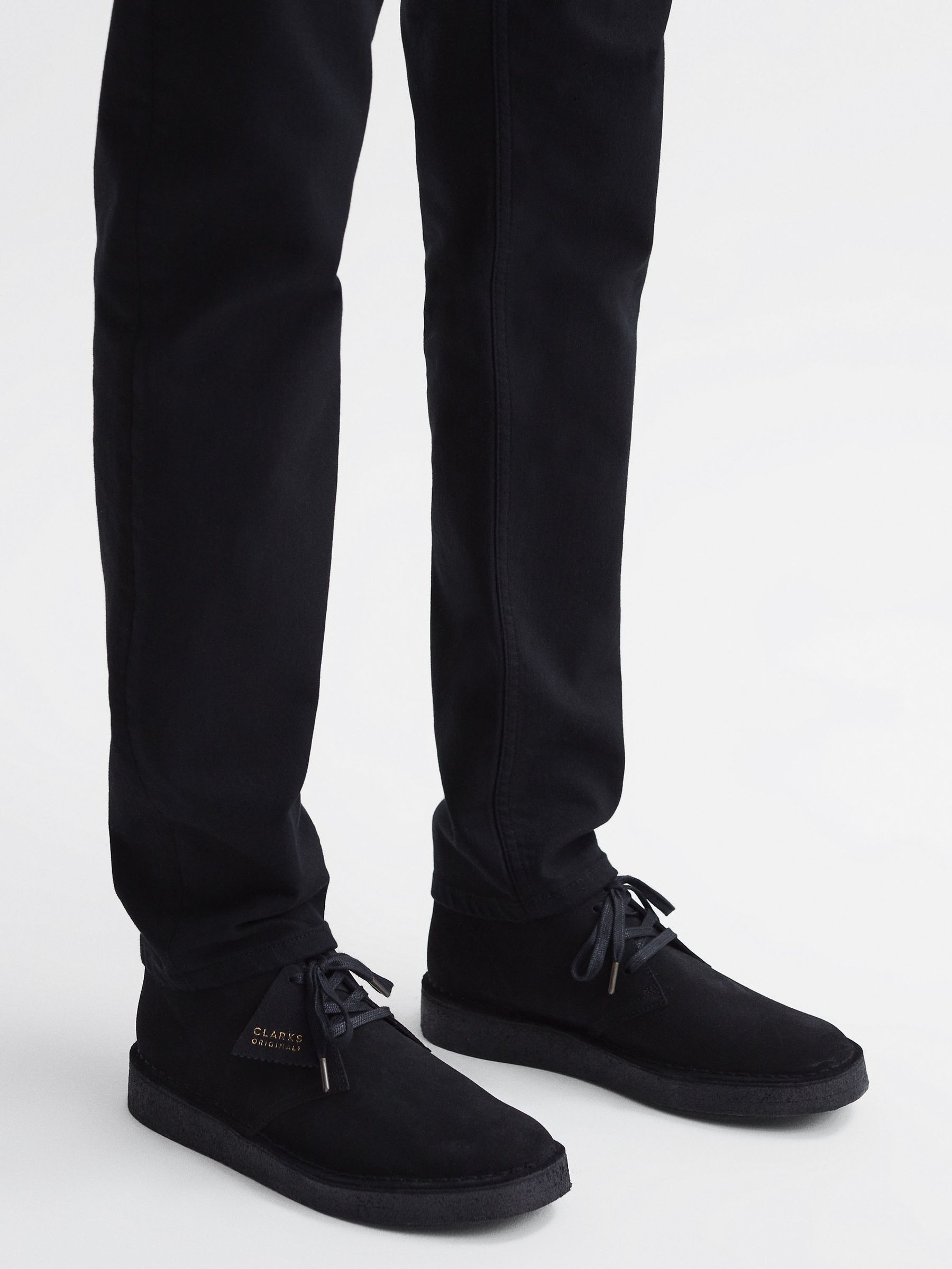 Clarks Originals Suede Desert Boots in Black - Image 3 of 6