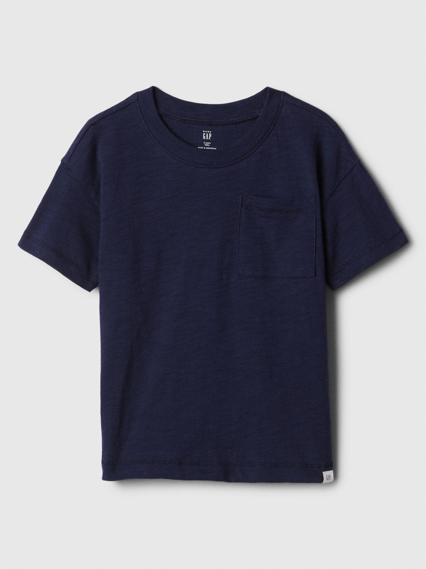 Navy Blue Marl Pocket Crew Neck Short Sleeve T-Shirt (Newborn-5yrs) - Image 1 of 1 Navy Blue Marl Pocket Crew Neck Short Sleeve T-Shirt (Newborn-5yrs) - Image 1 of 1