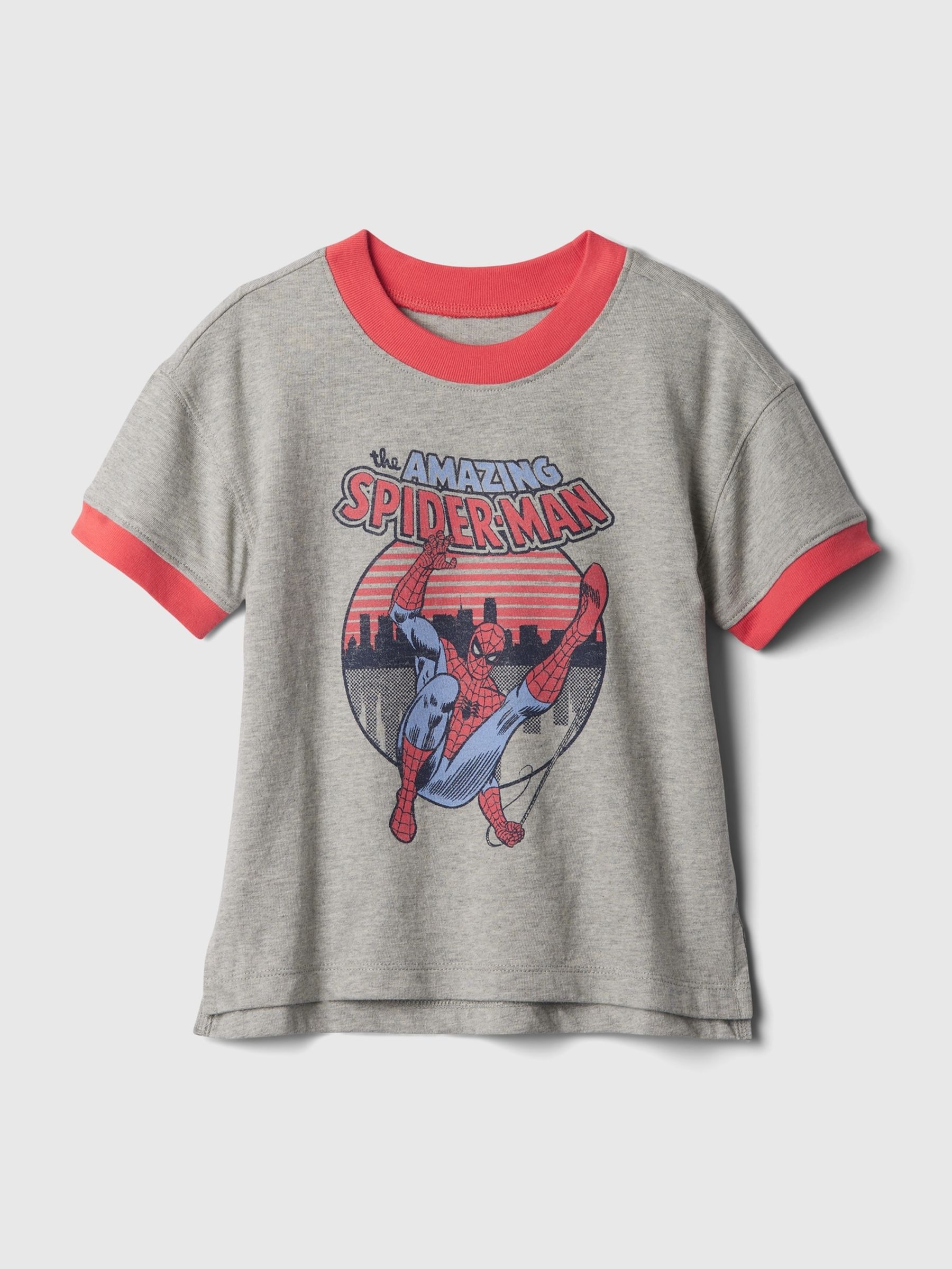 Grey Marvel Spider-Man Graphic Short Sleeve Crew Neck T-Shirt (6mths-5yrs) - Image 1 of 1