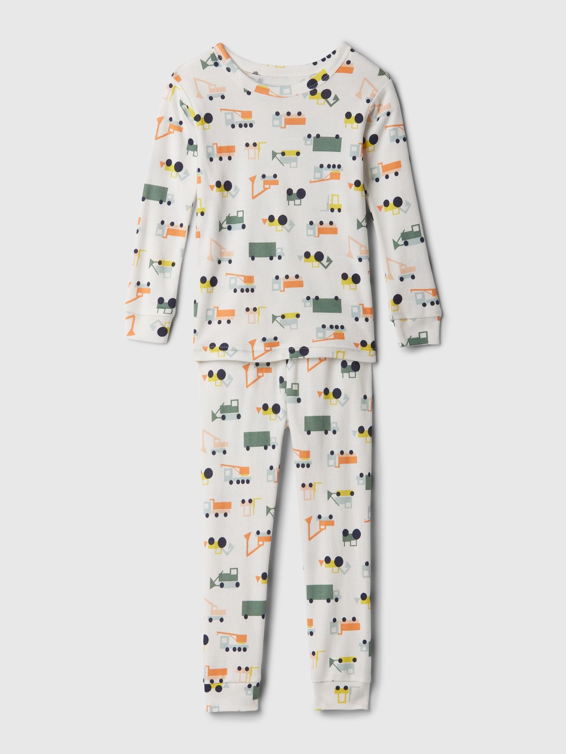 White Organic Cotton Graphic Print Pyjama Set (12mths-5yrs) - Image 1 of 1