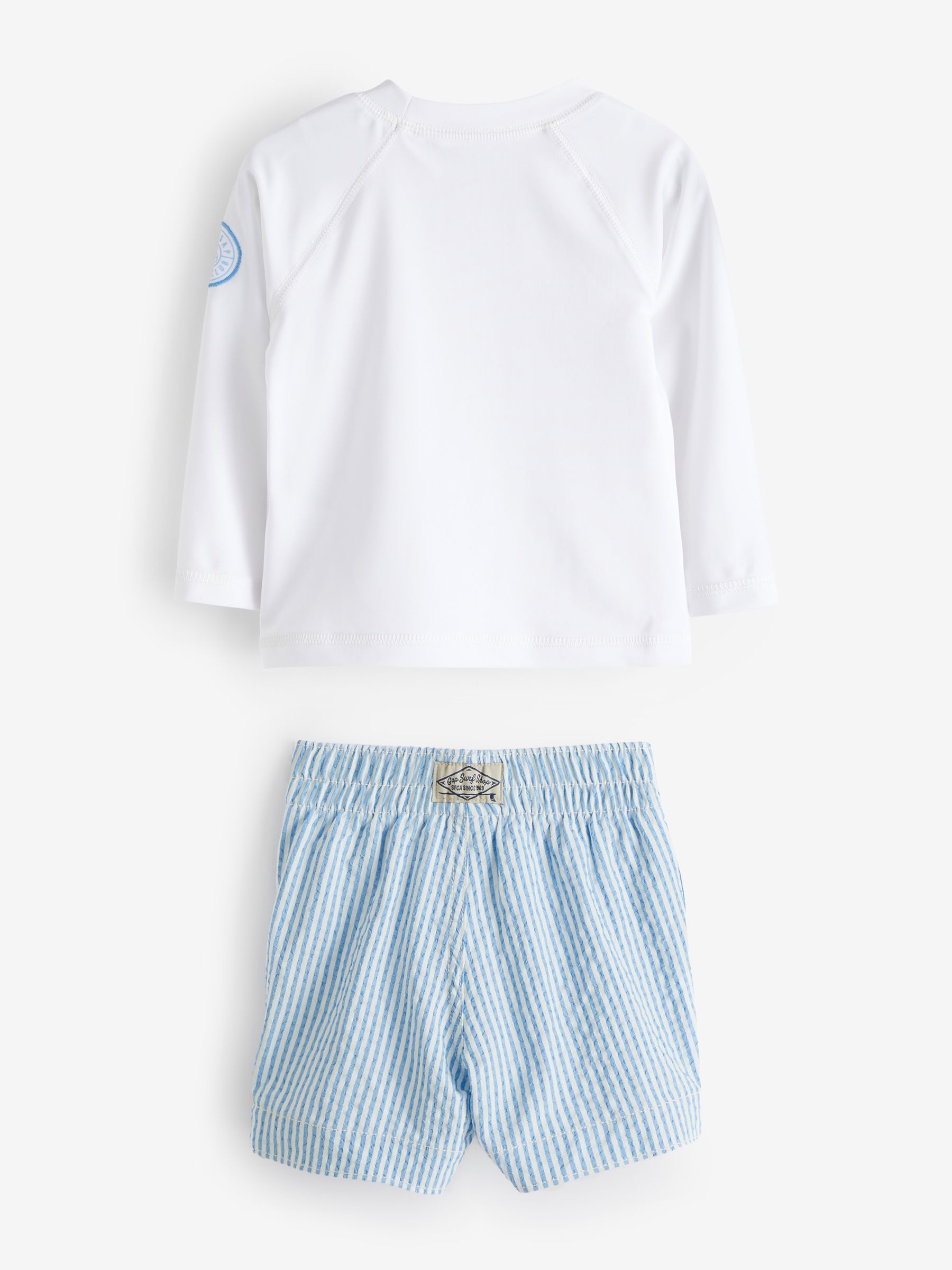 White Baby Rashguard and Swim Short Set (6mths-5yrs) - Image 2 of 3