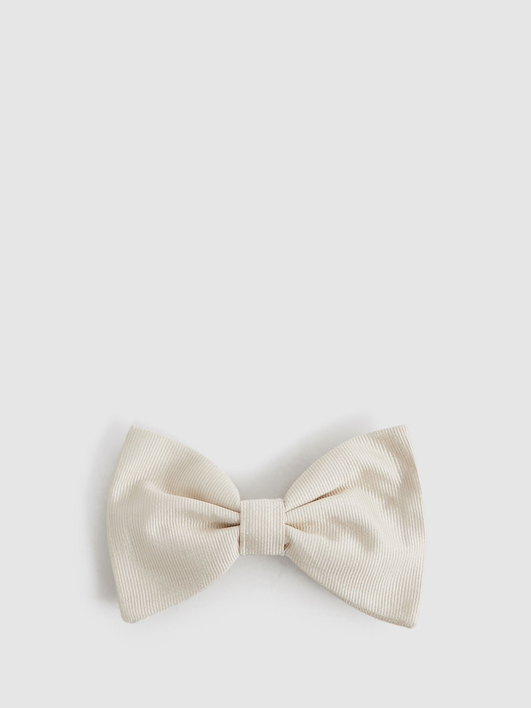 Grosgrain Silk Bow Tie in Ivory - Image 1 of 5