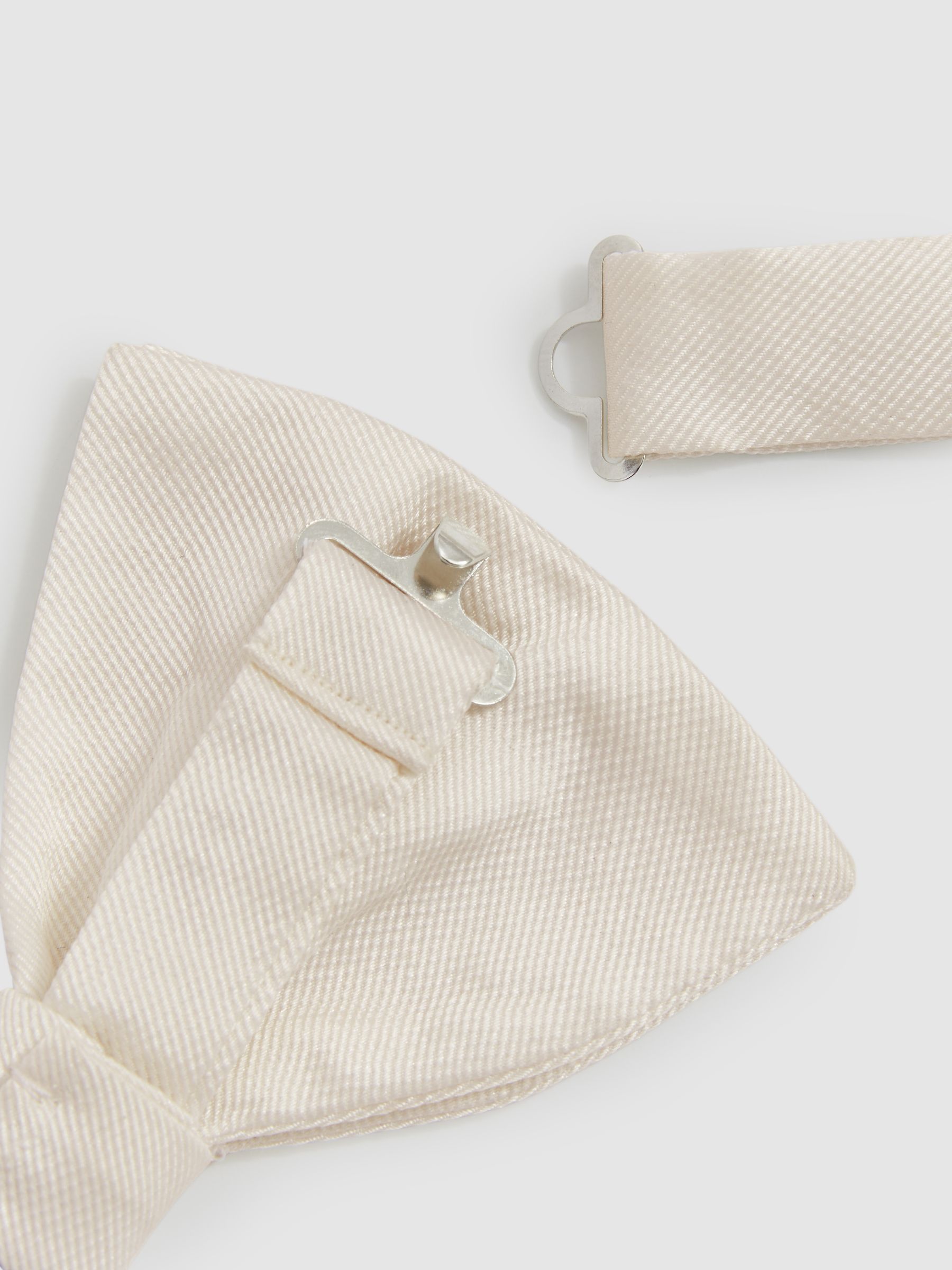 Grosgrain Silk Bow Tie in Ivory - image 3