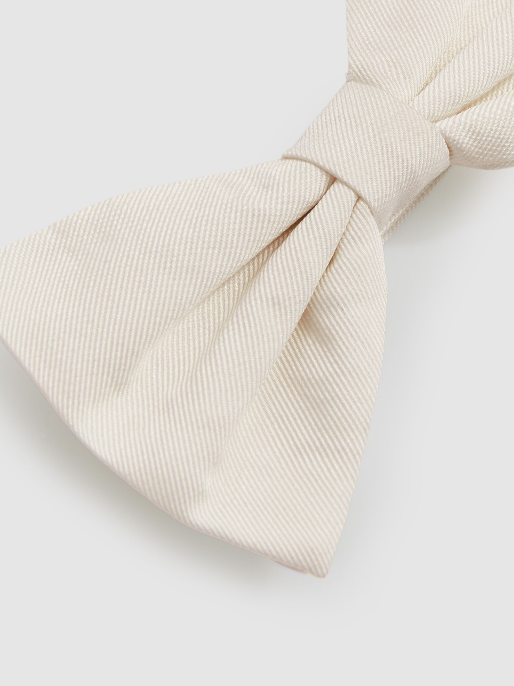 Grosgrain Silk Bow Tie in Ivory - image 2