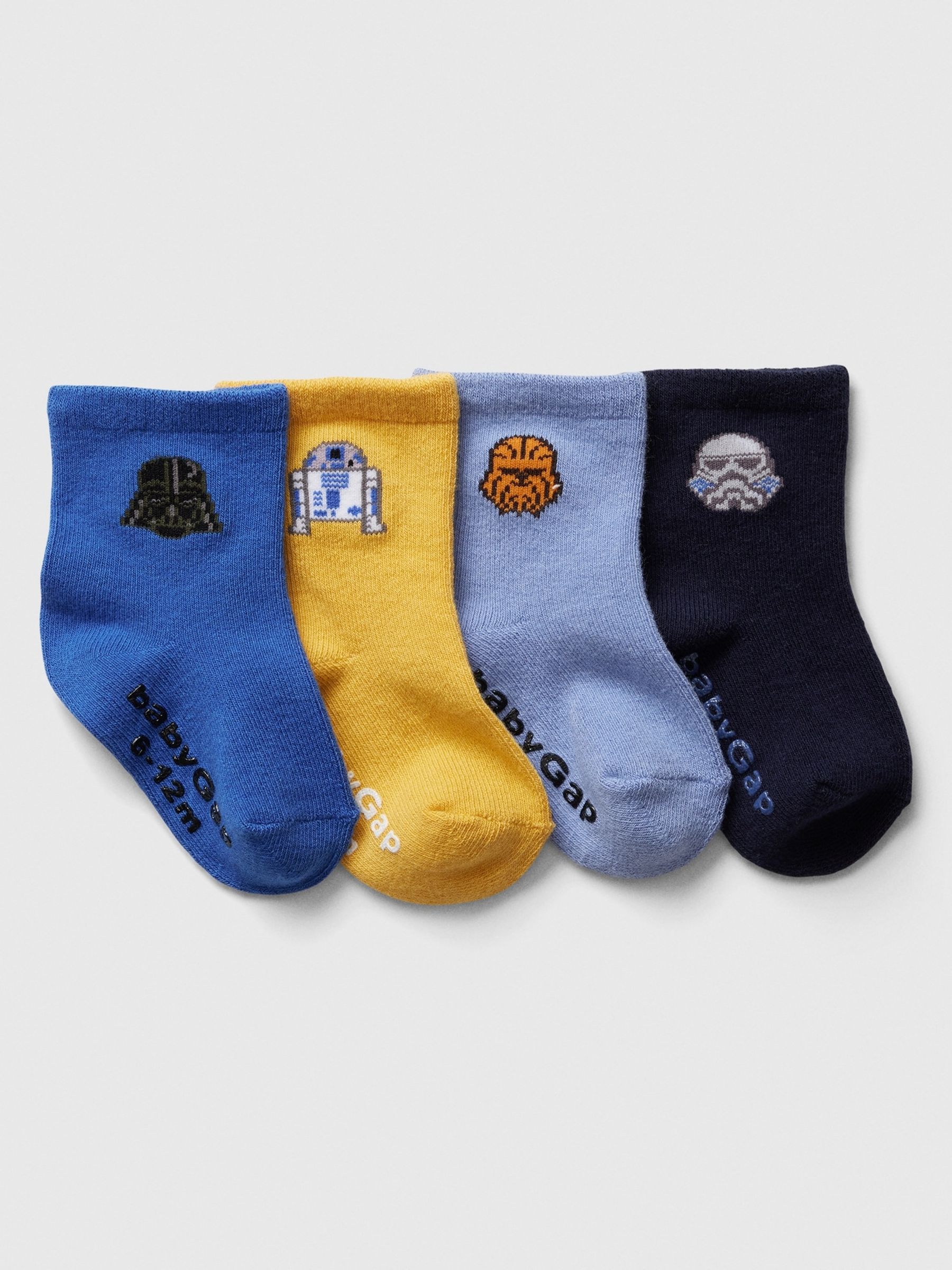 Blue/Yellow Toddler Star Wars Crew Socks 4 Pack - Image 1 of 1