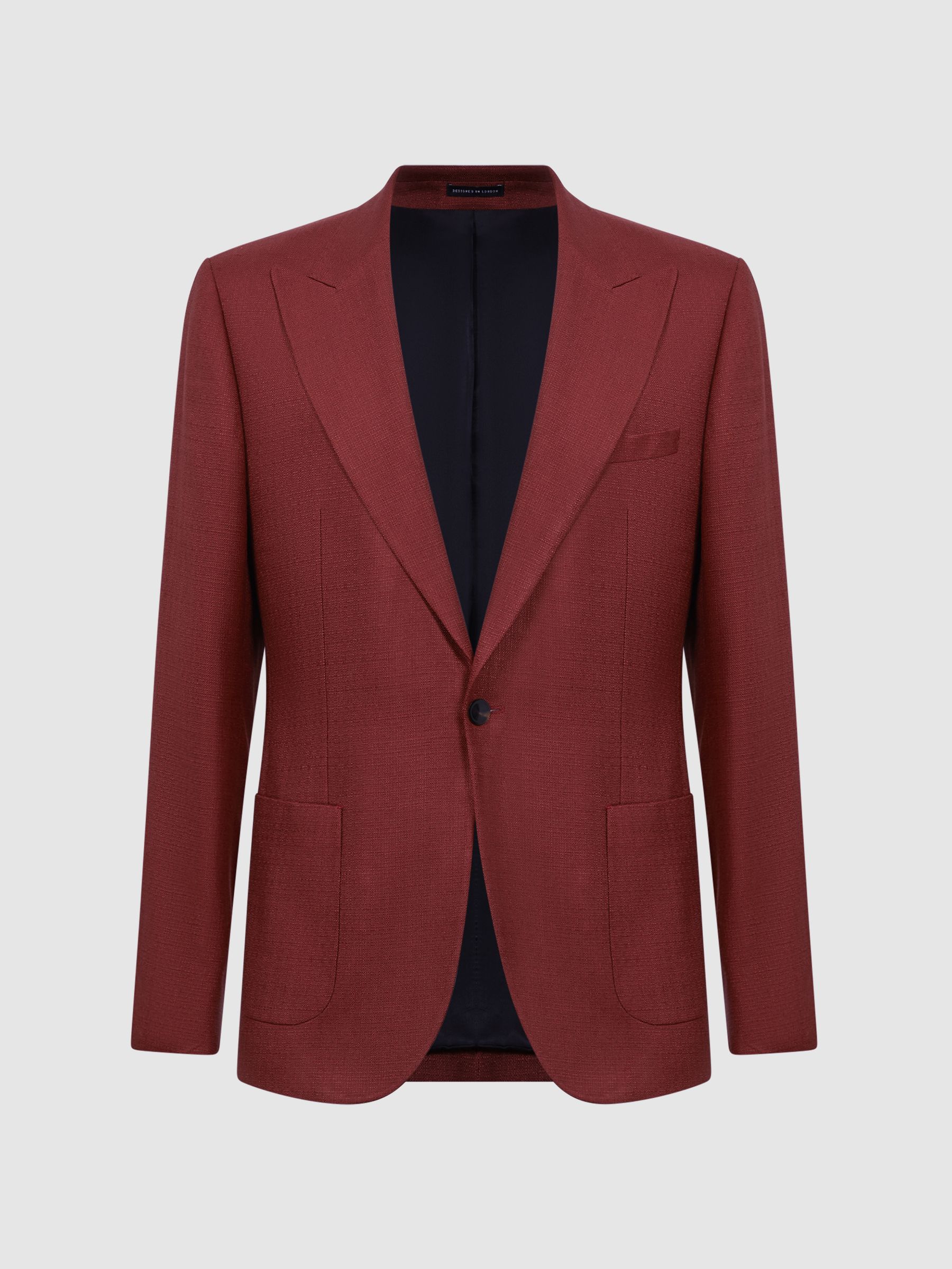 Slim Fit Single Breasted Blazer in Rust - Image 2 of 7