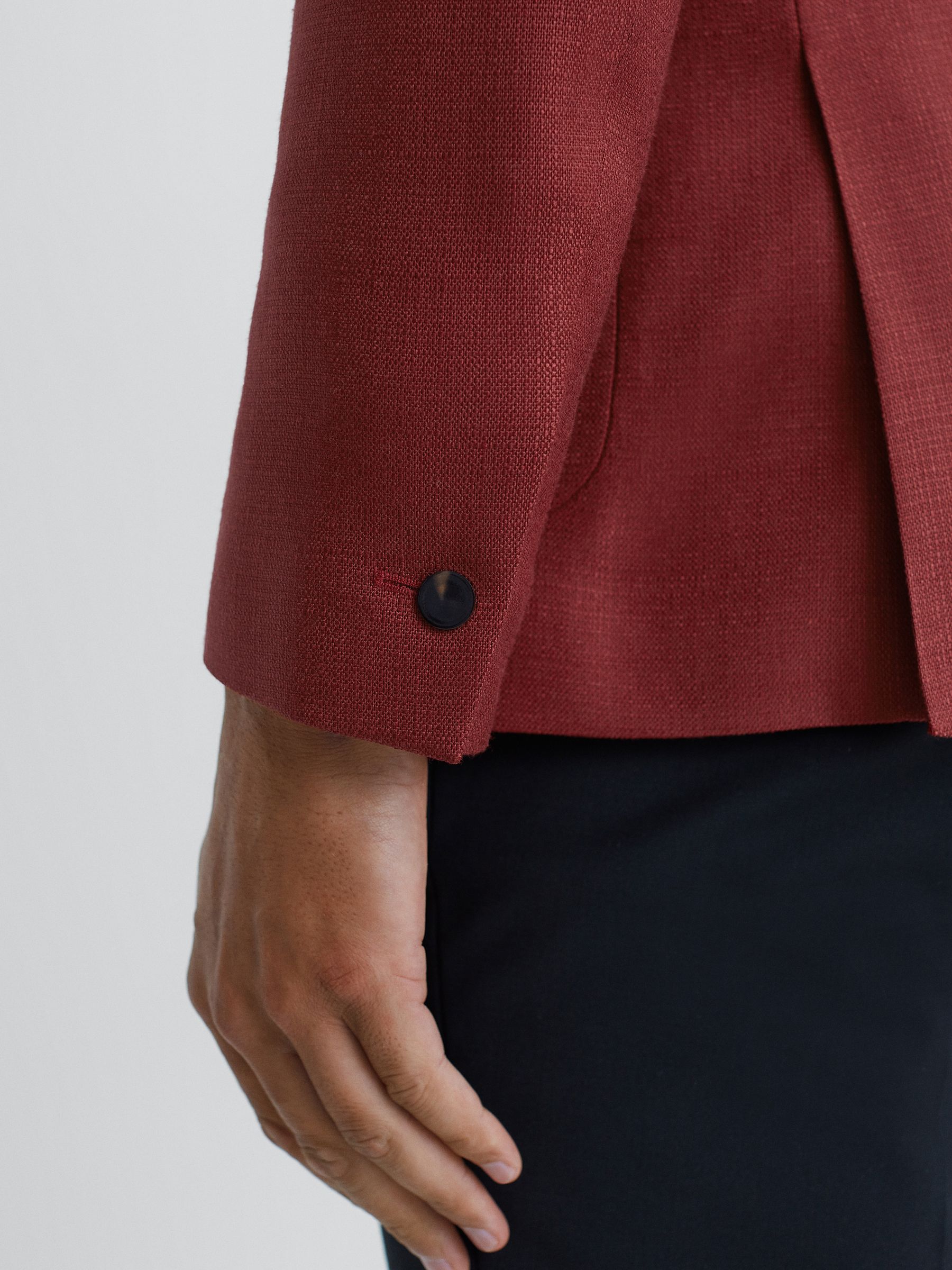 Slim Fit Single Breasted Blazer in Rust - Image 4 of 7