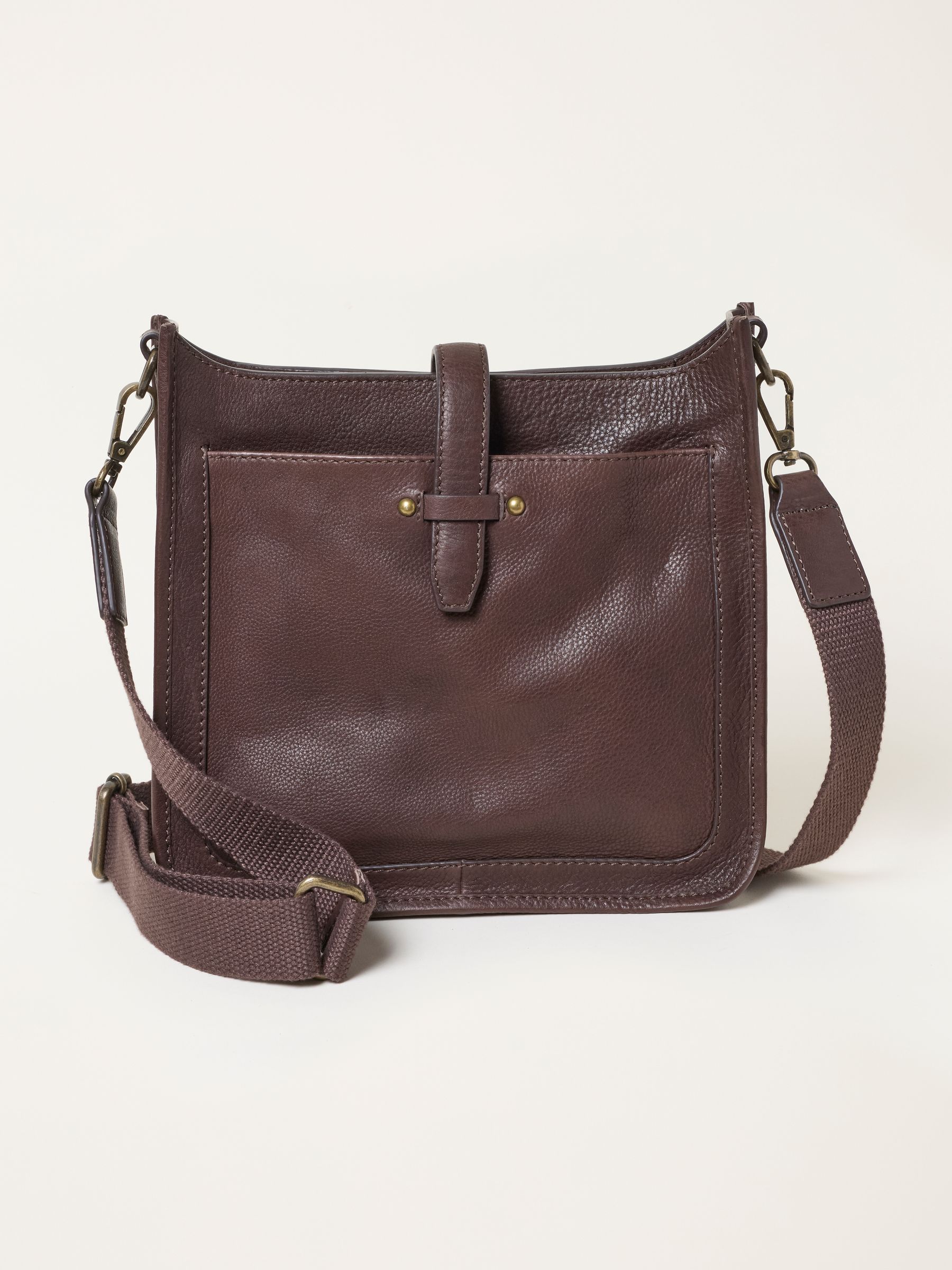 Chocolate Brown Mila Leather Crossbody Bag - Image 1 of 3