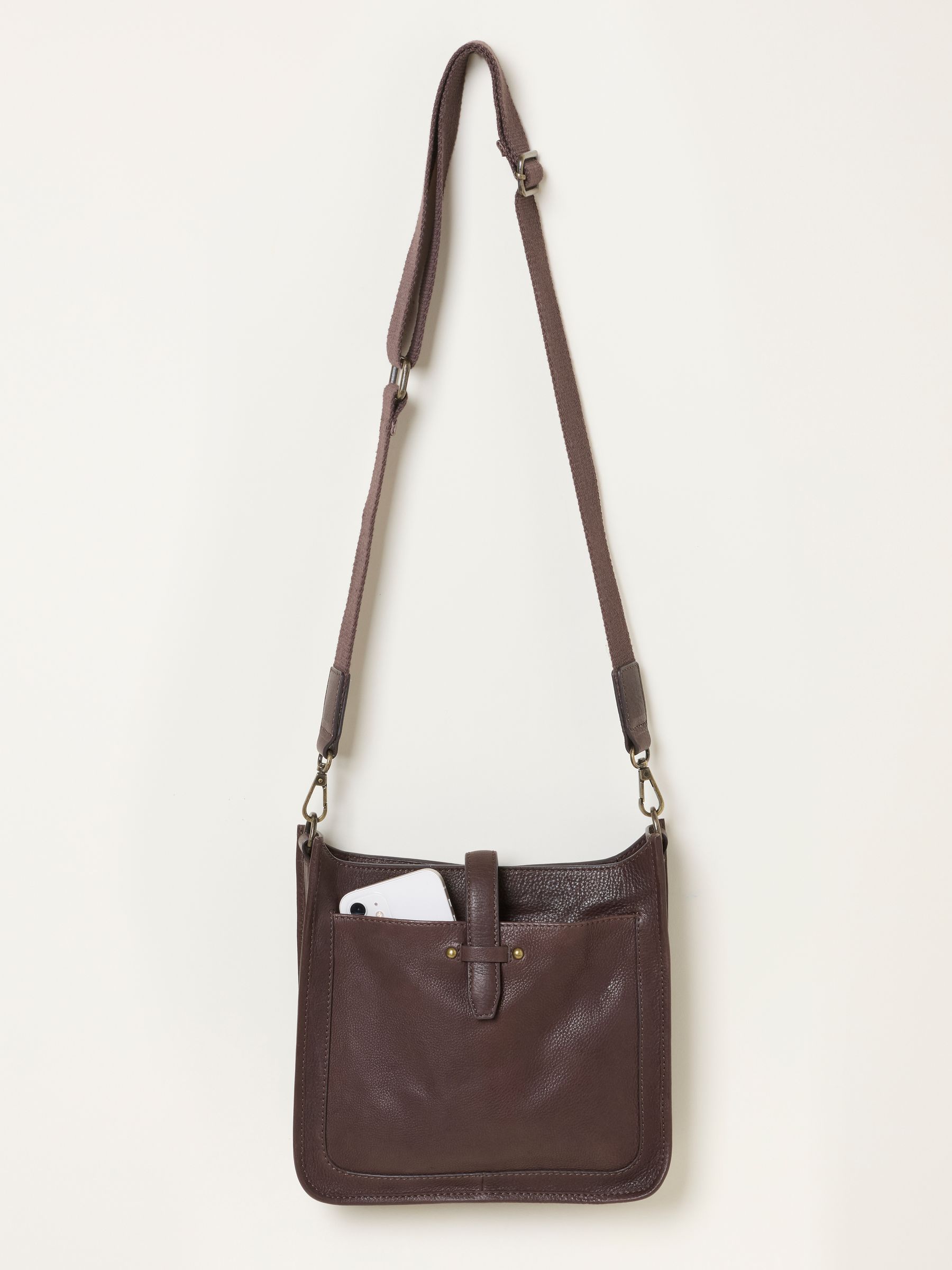 Chocolate Brown Mila Leather Crossbody Bag - Image 2 of 3