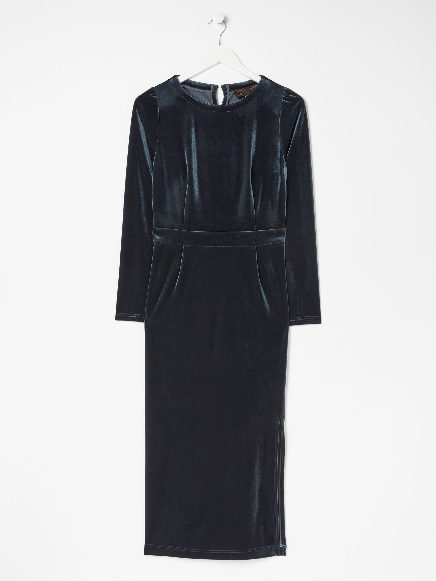 Blue Haldon Velvet Midi Dress - Image 6 of 6