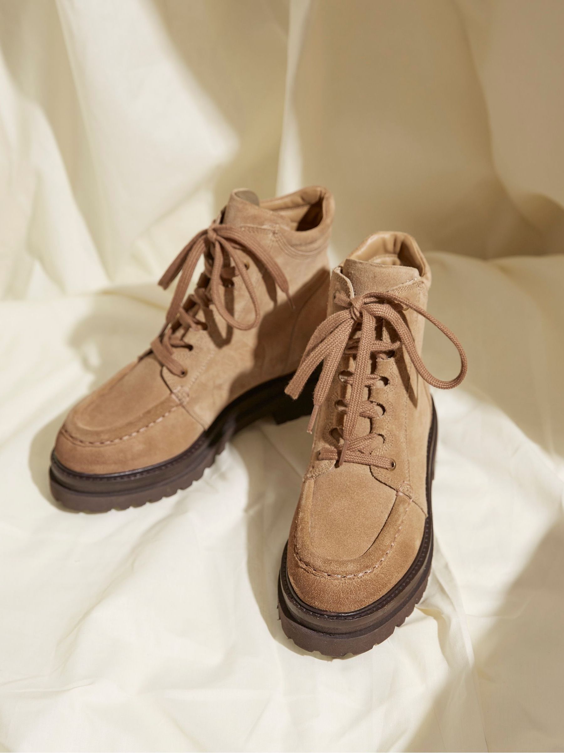 Clover Brown Suede Apron Ankle Boots - Image 4 of 4