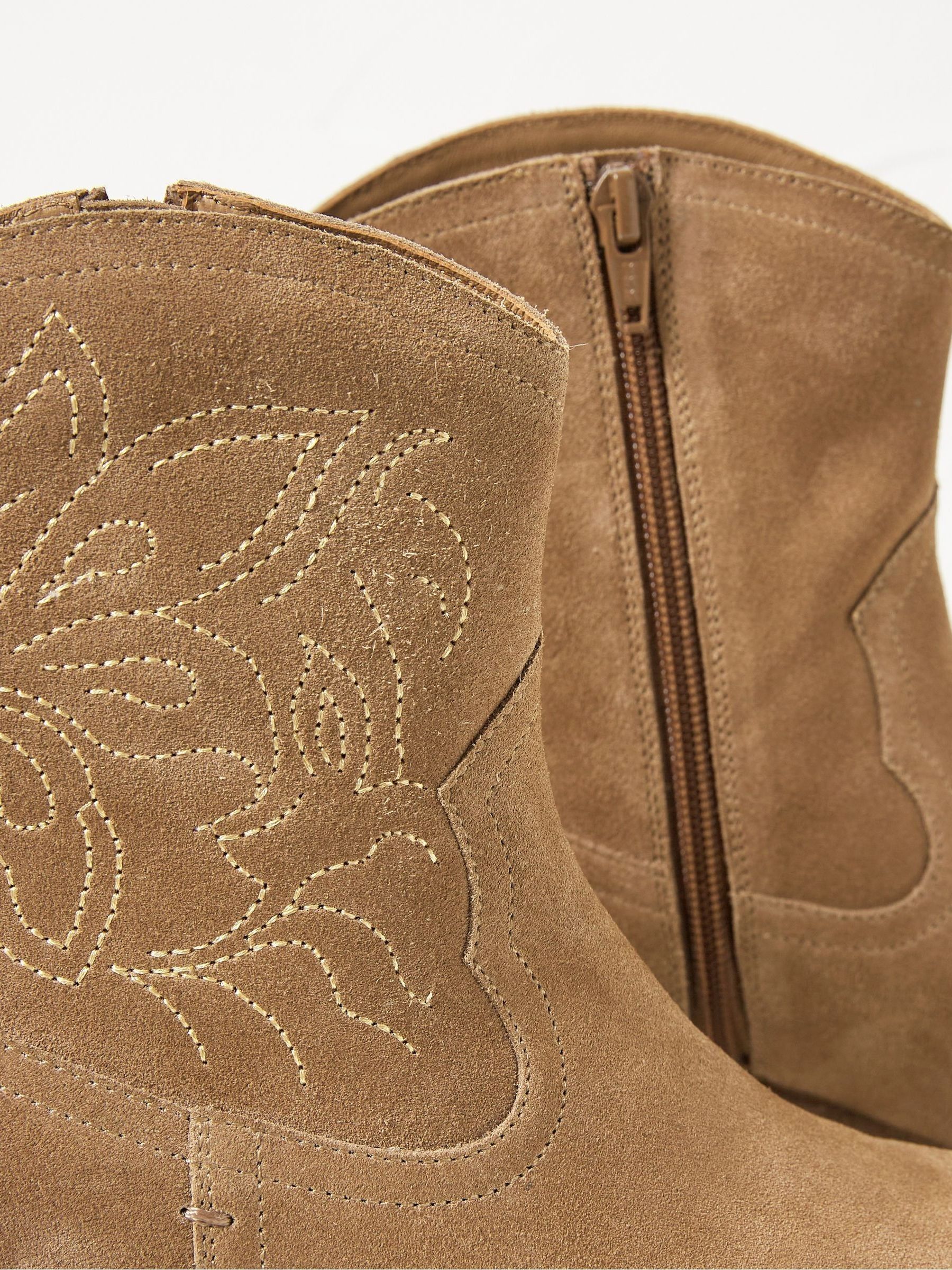 Brown Western Ankle Boots - Image 3 of 4