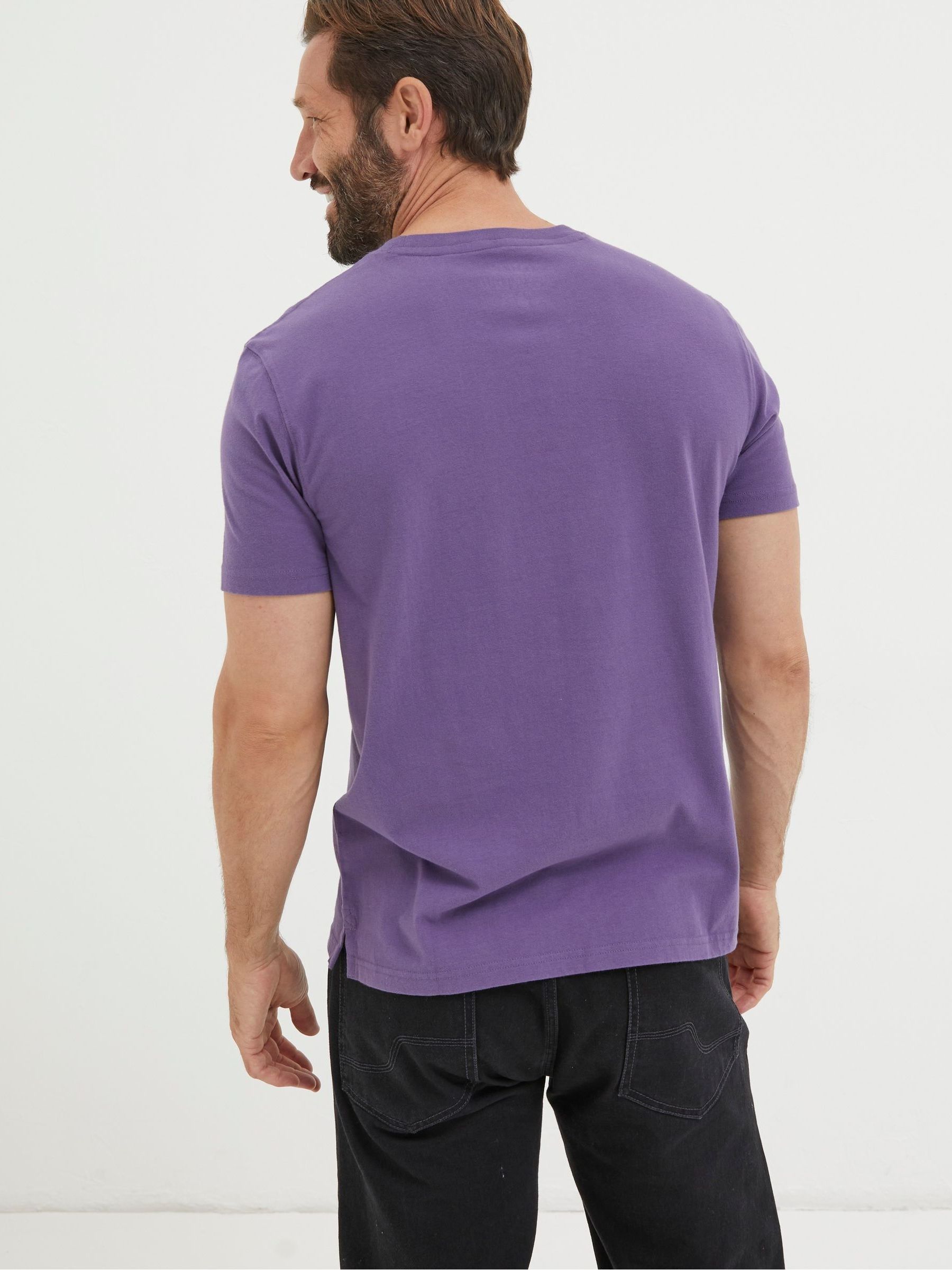 Lulworth Violet Purple Organic Crew T-Shirt - Image 2 of 4