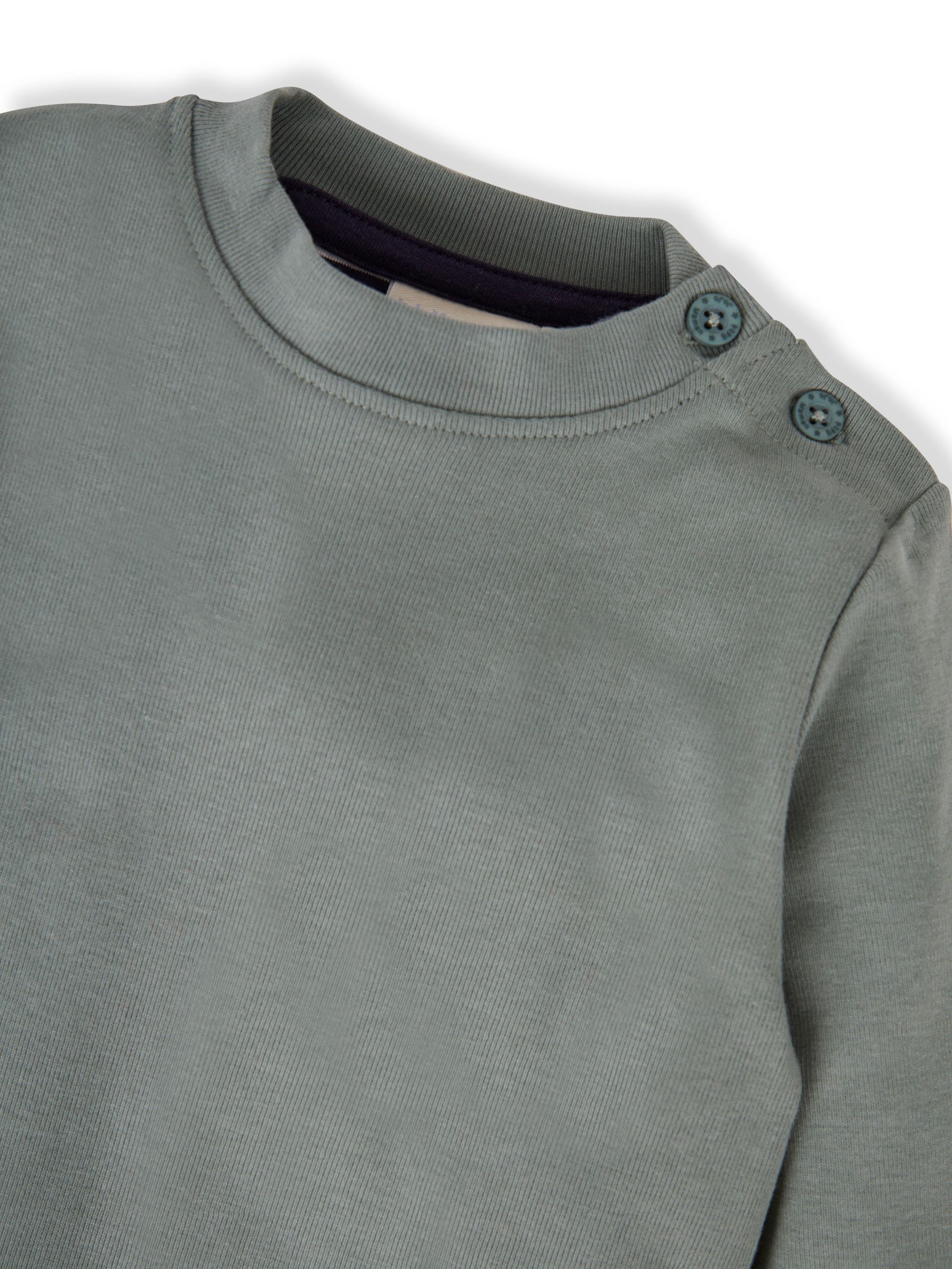 Denim Blue & Khaki Green 2-Pack Plain Long Sleeved Tops - Image 6 of 7