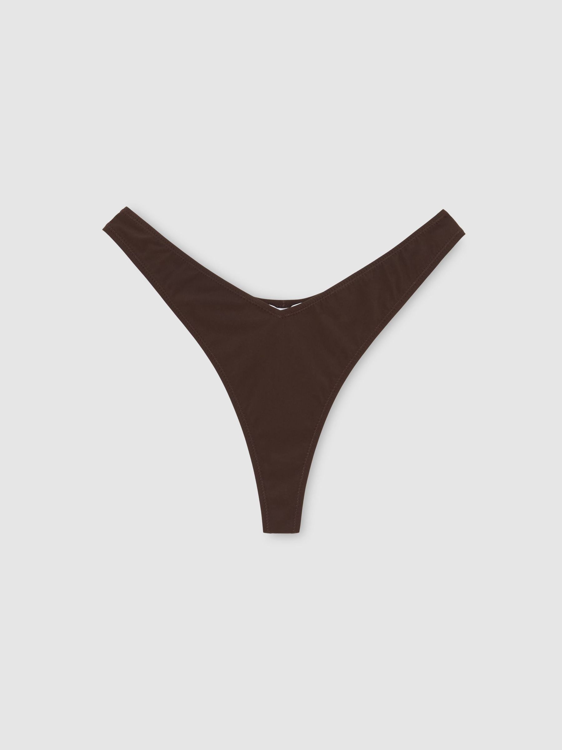 Fixed-Side Thong Bikini Bottoms in Chocolate Brown - Image 2 of 7