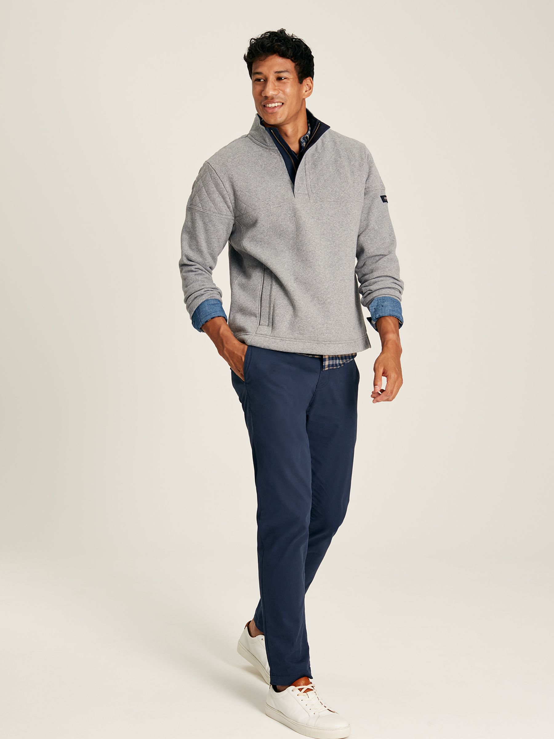 Darrington Grey Quarter Zip Quilted Sweatshirt - Image 4 of 6